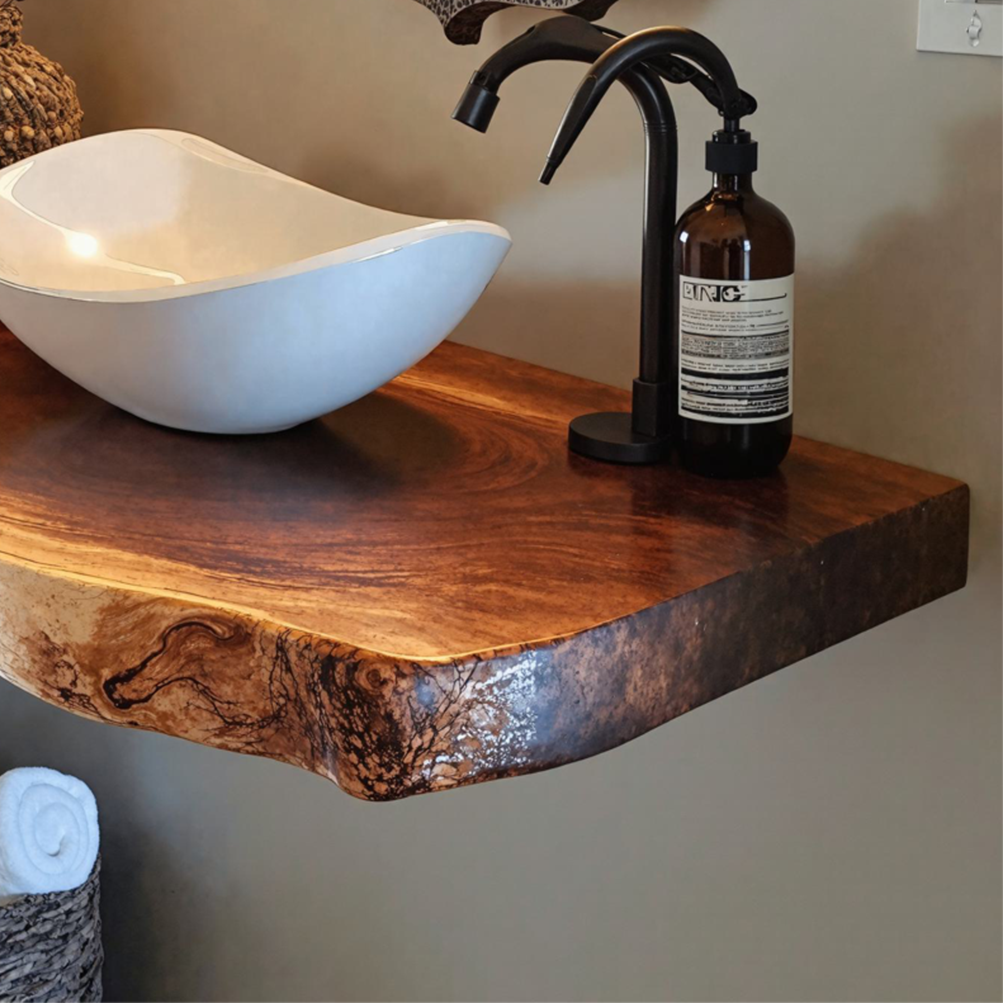 Handcrafted Bathroom Vanity Shelf Rustic SILDTBRV036