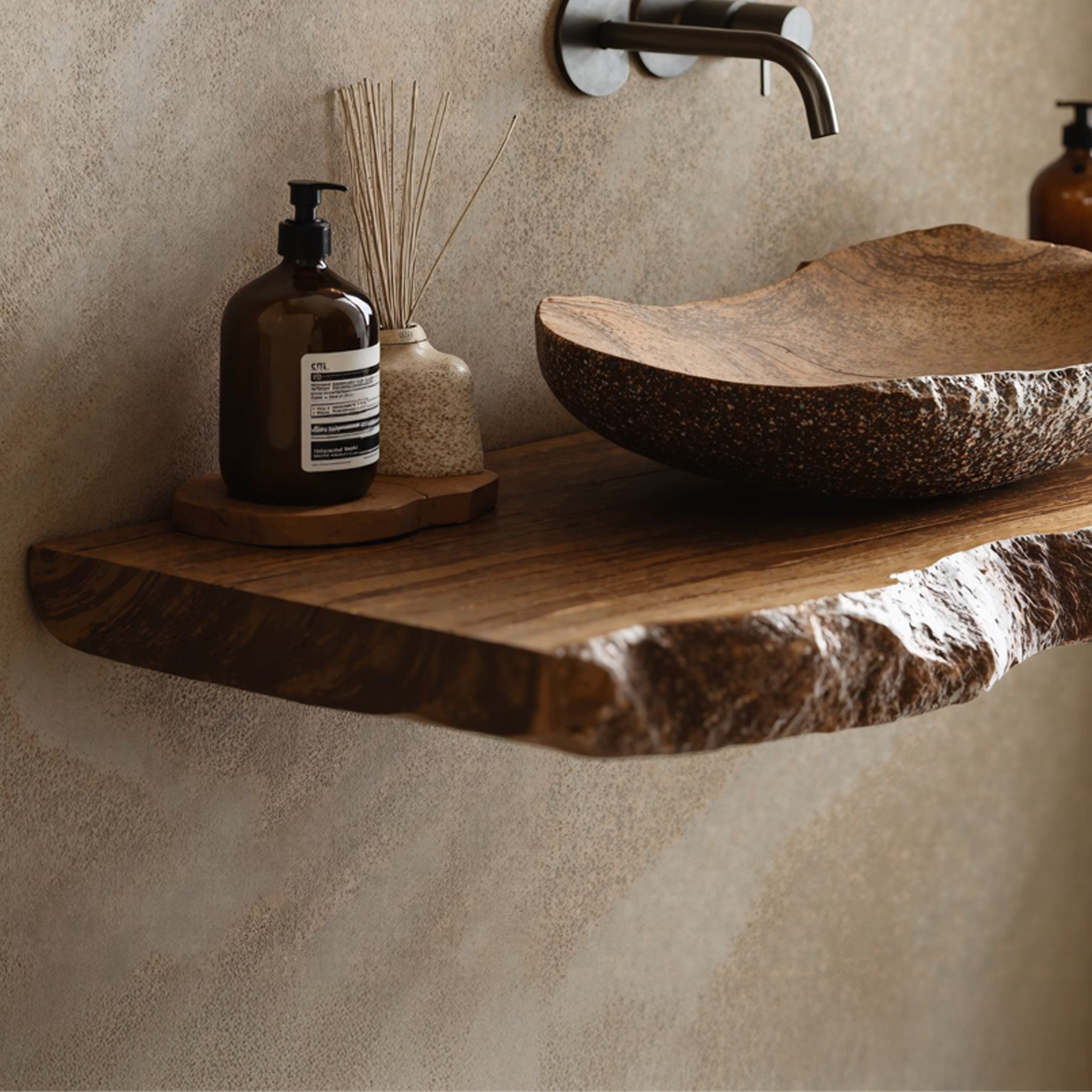 Live Edge Bathroom Vanity Shelf SILDTBRV022