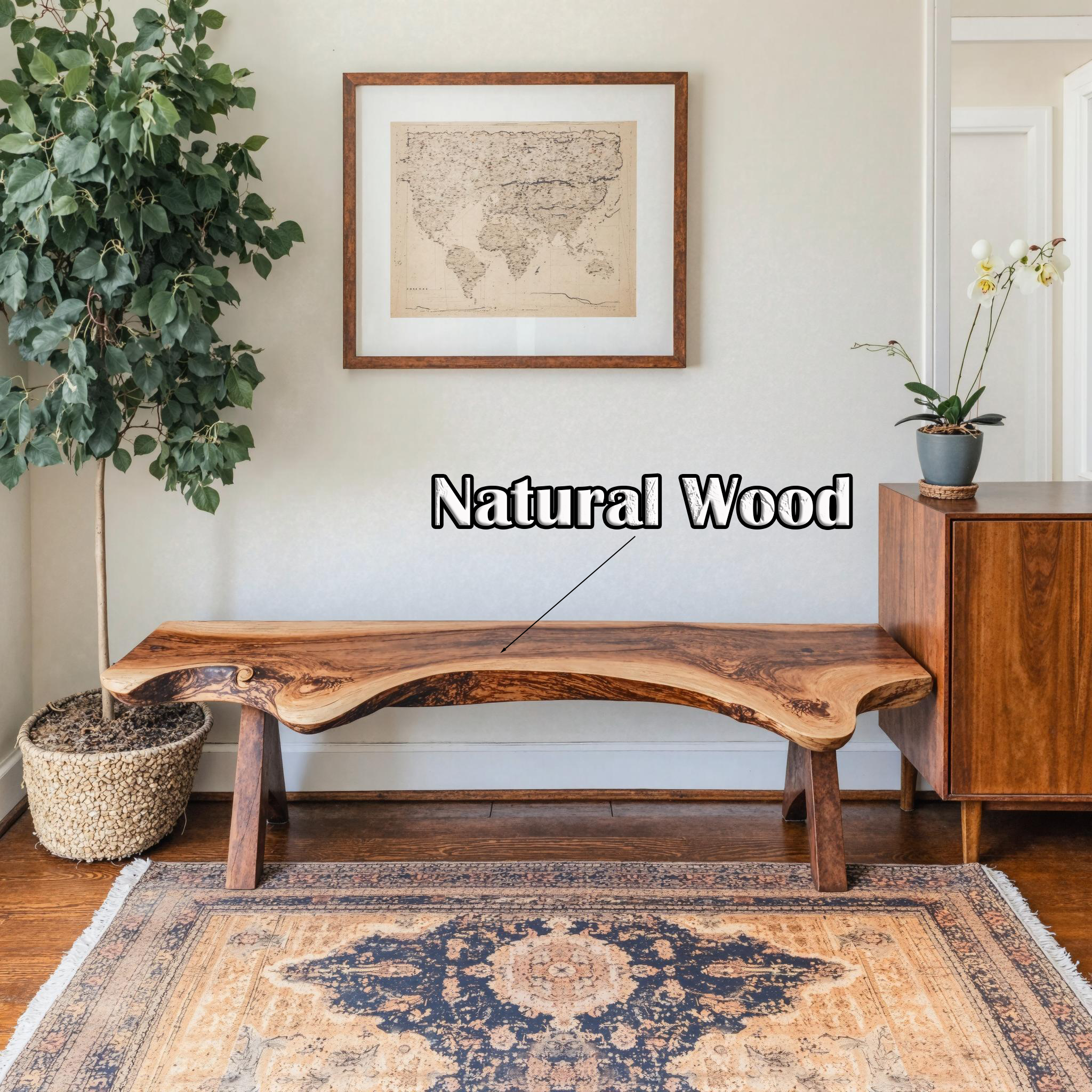 Rustic Handcrafted Wood Bench For Living Room Or Entryway SILDTWB001