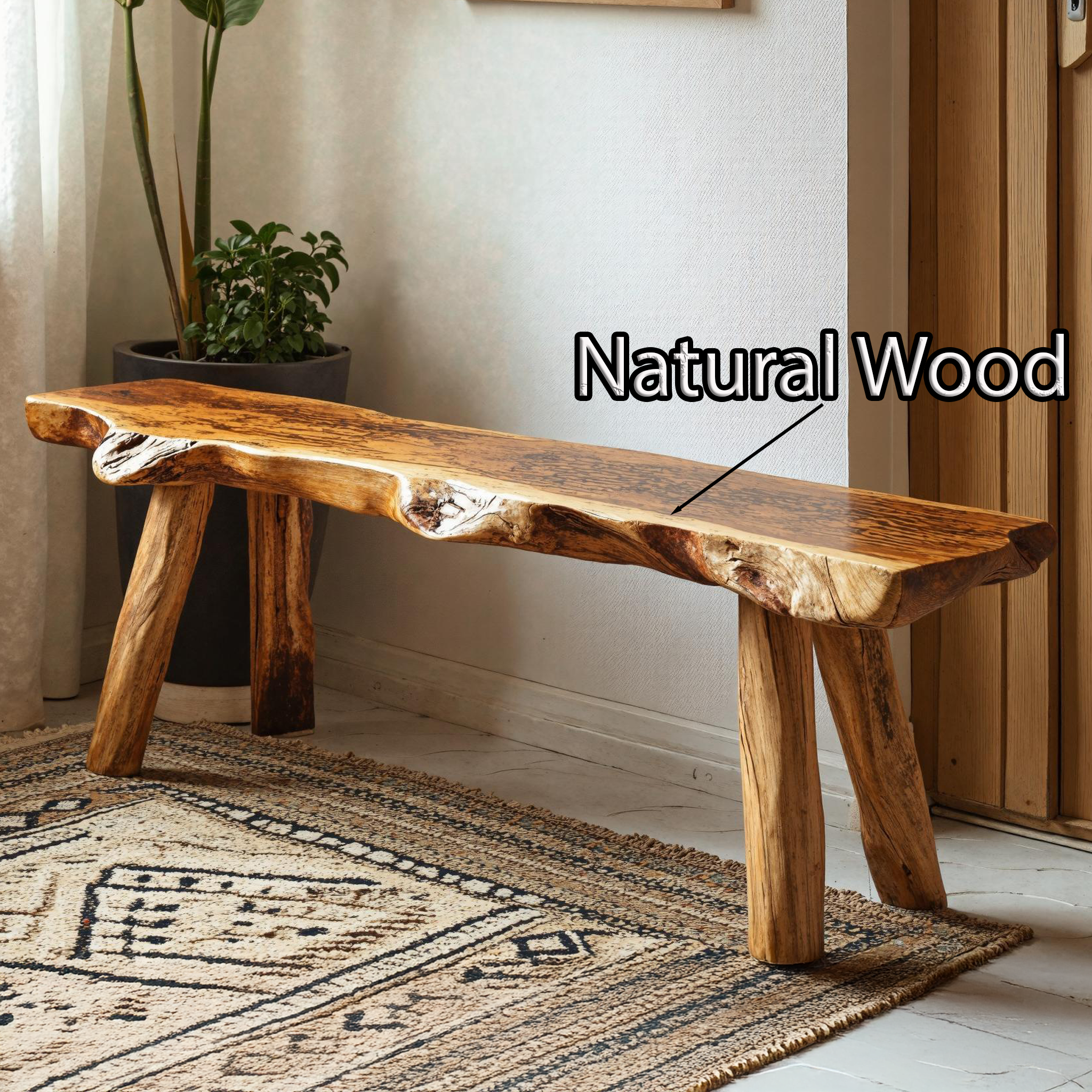 Unique Handcrafted Wood Bench For Contemporary Home Décor SILDTWB009