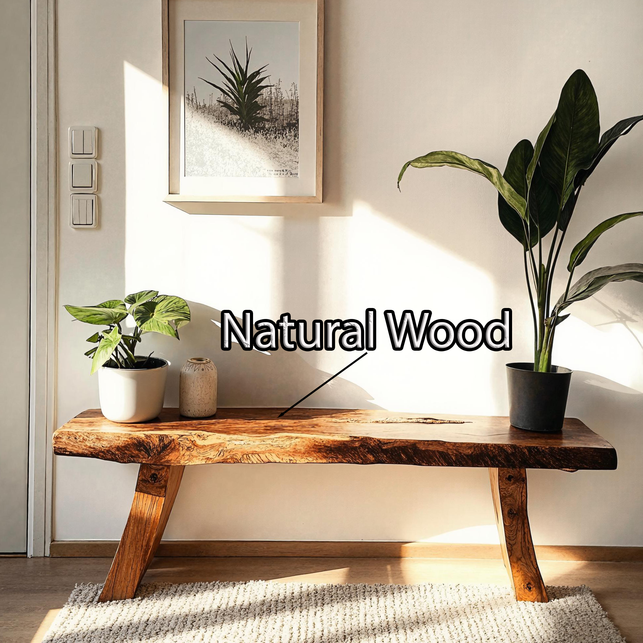 Beautiful Rustic Wood Bench With Simple And Stylish Design SILDTWB005