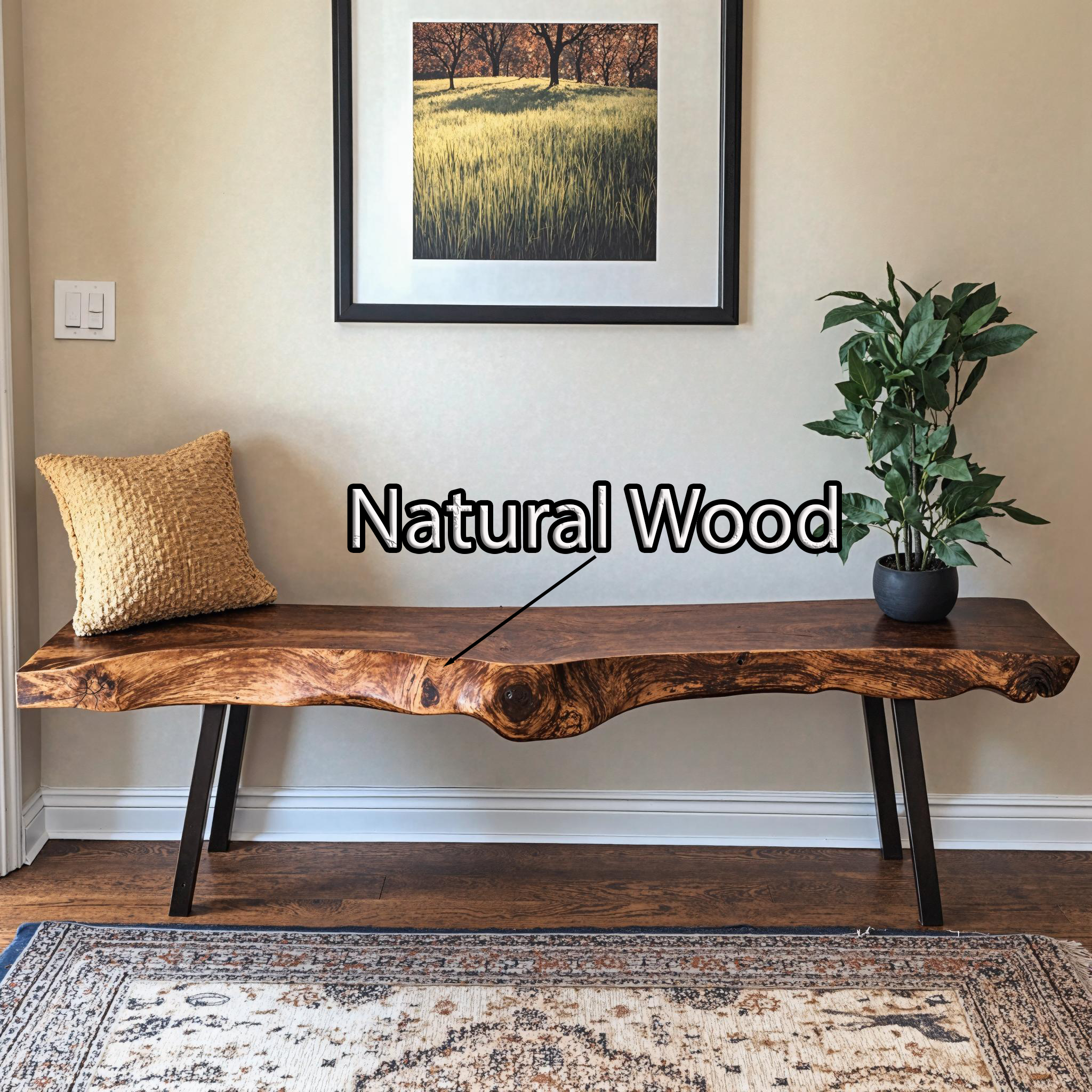 Handcrafted Rustic Wood Bench For Indoor Use SILDTWB003