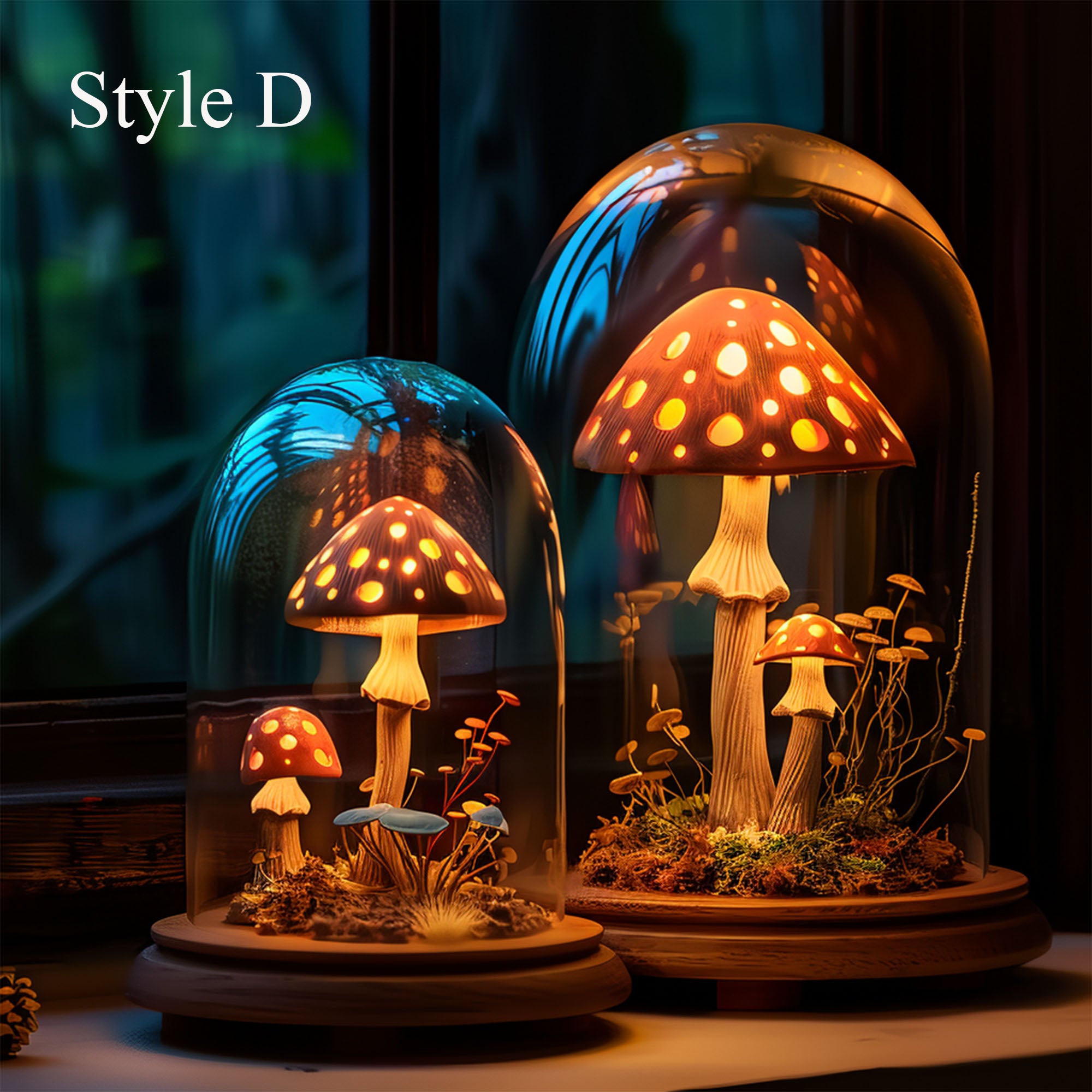 Handcrafted Mushroom Night Light Magic SILDTMR035