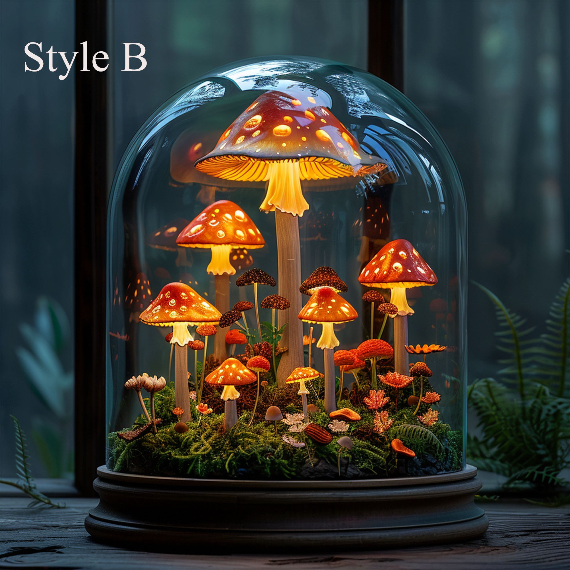 Custom Glass Mushroom Lamp Decor SILDTMR029