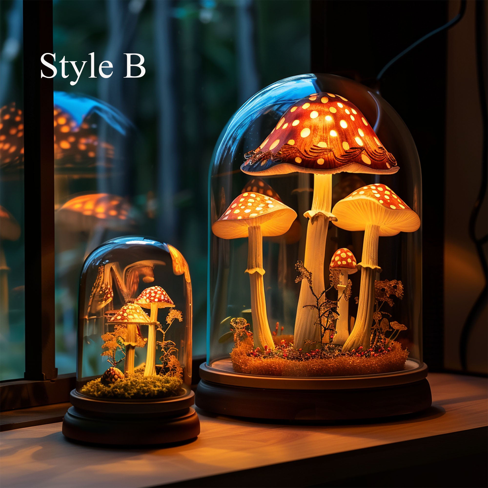 Handcrafted Mushroom Night Light Magic SILDTMR035