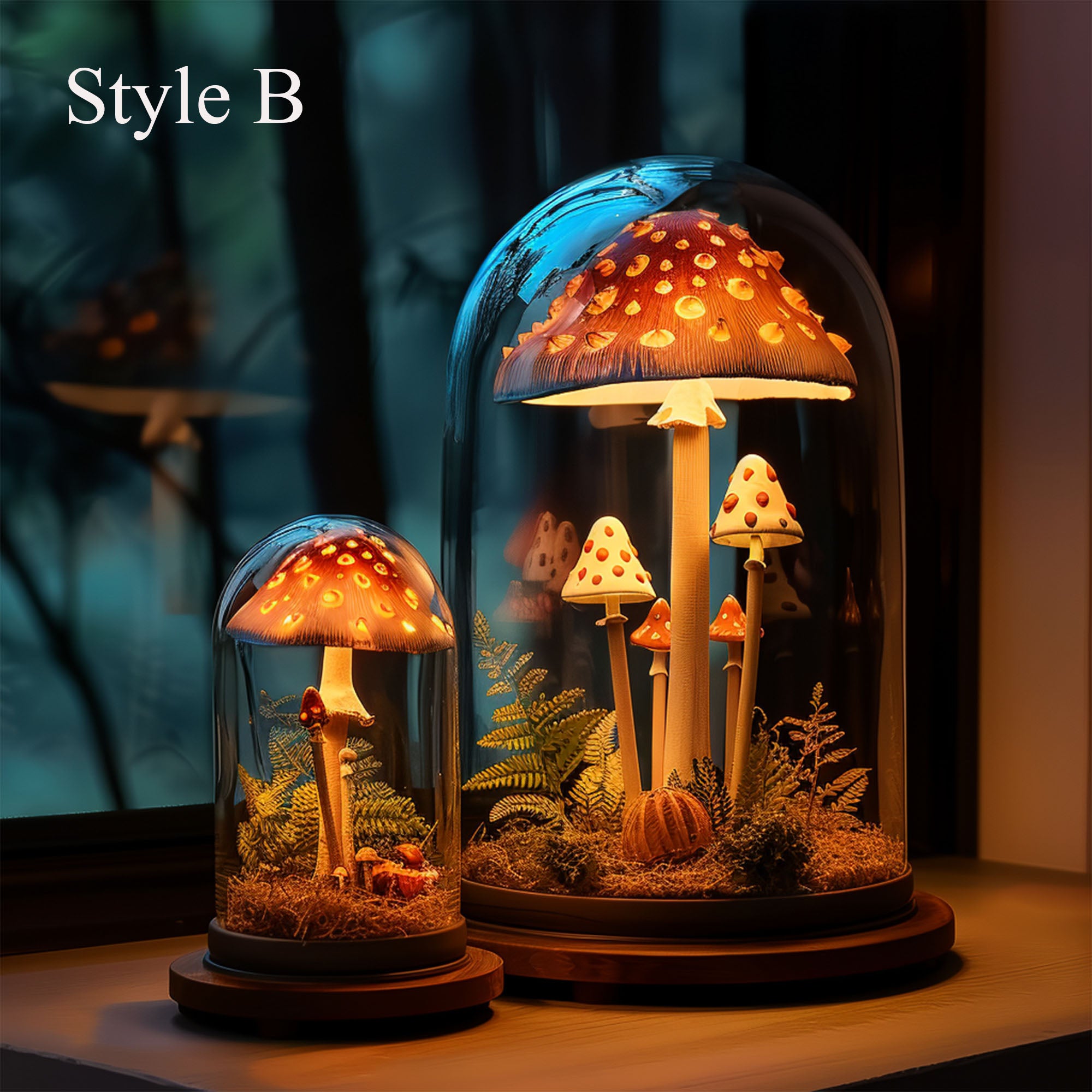 Handcrafted Mushroom Night Light SILDTMR034