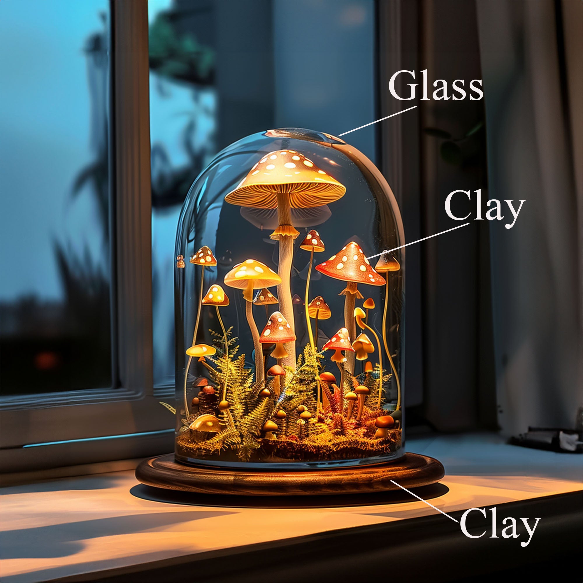 Handmade Mushroom Lights Magic Gift SILDTMR037