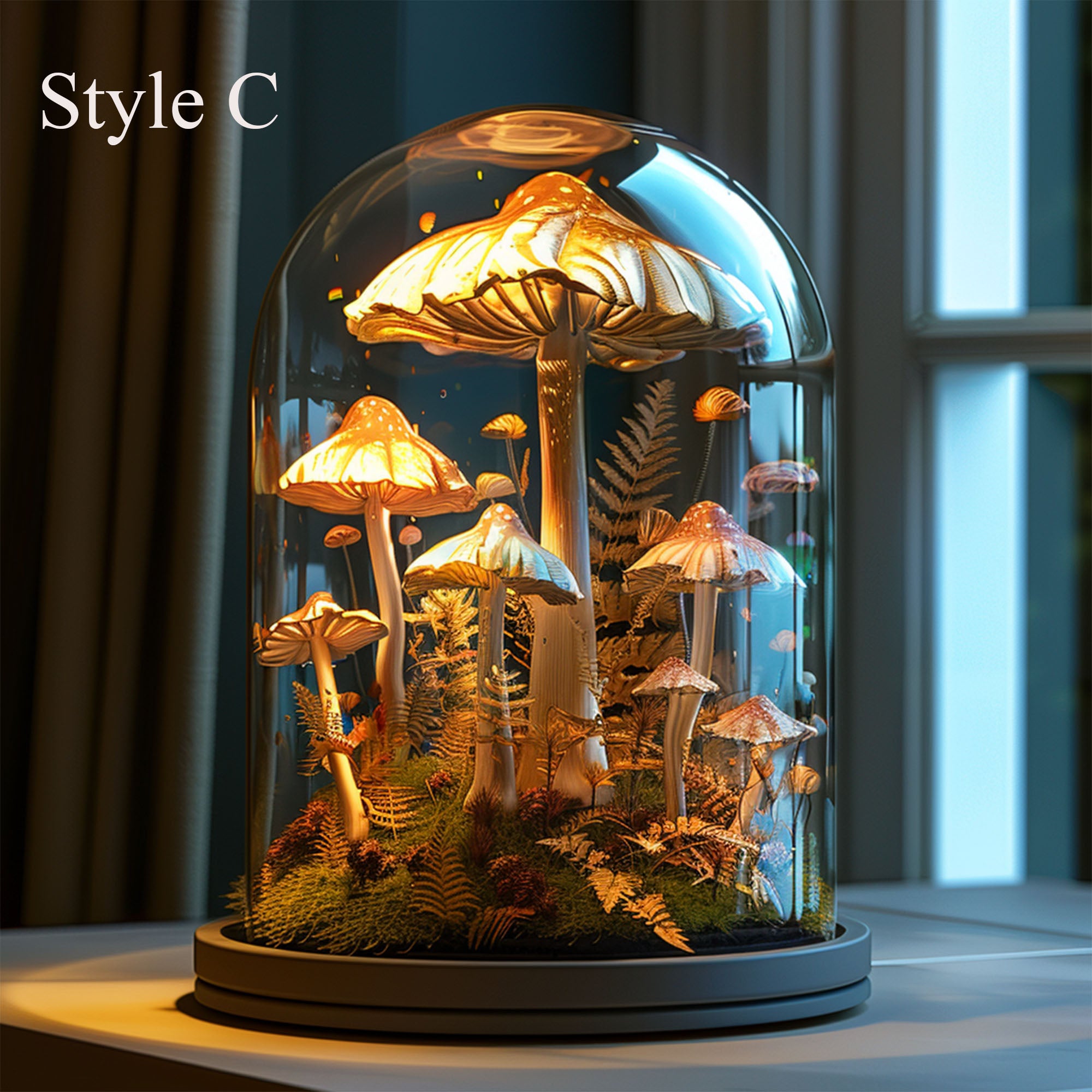 Custom Wood Mushroom Lights Decor SILDTMR026