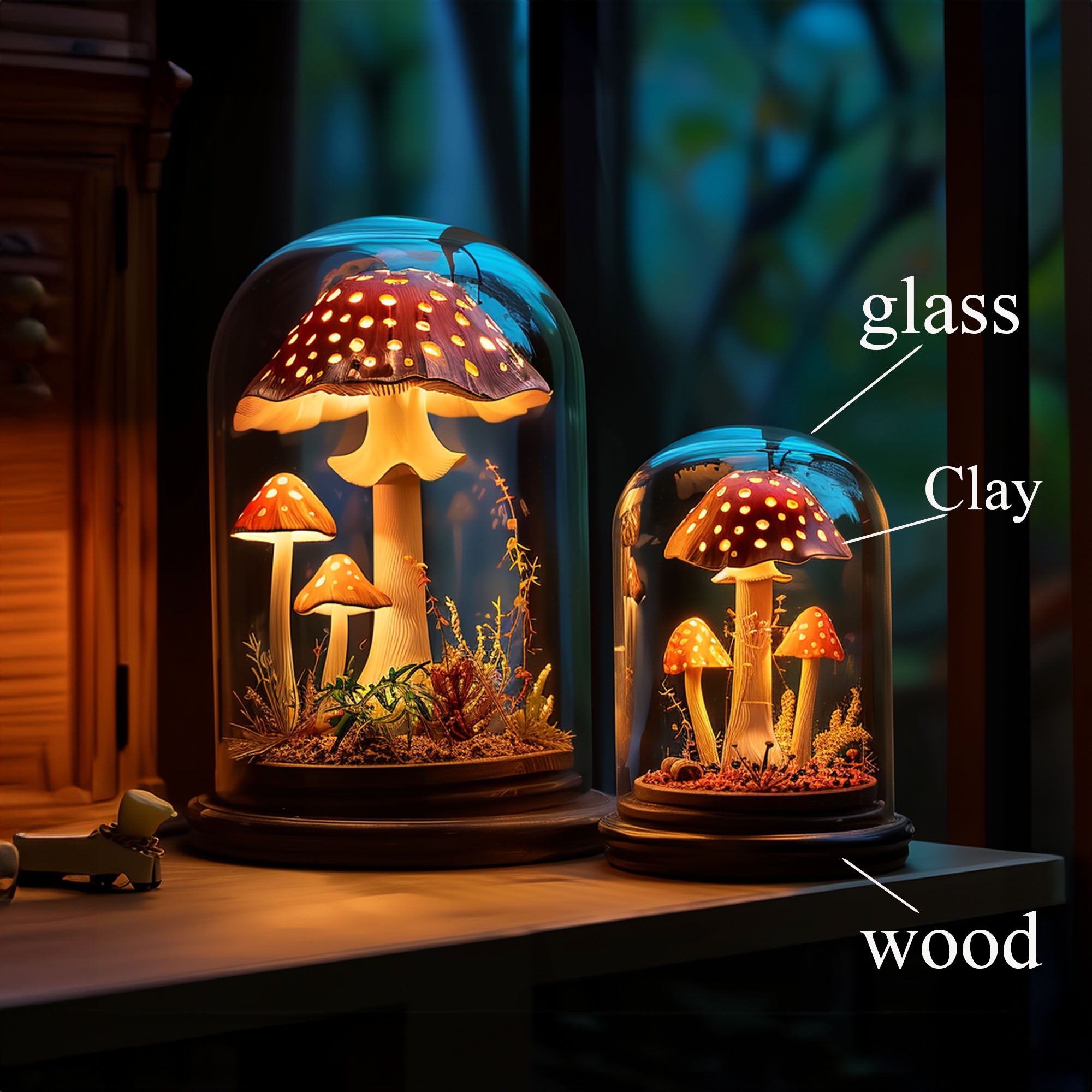 Handcrafted Mushroom Night Light SILDTMR034