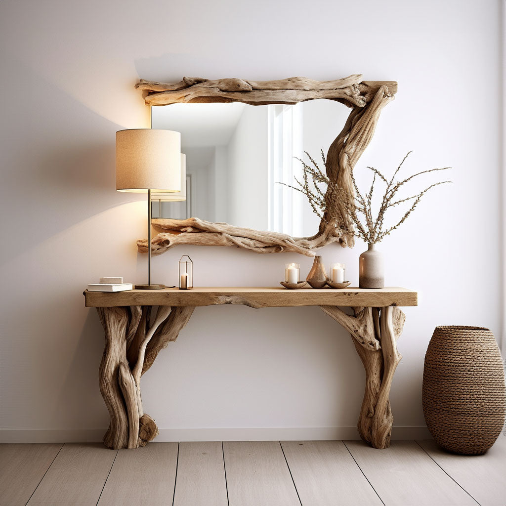 Narrow Floating Console Table Wood SILDTCS006