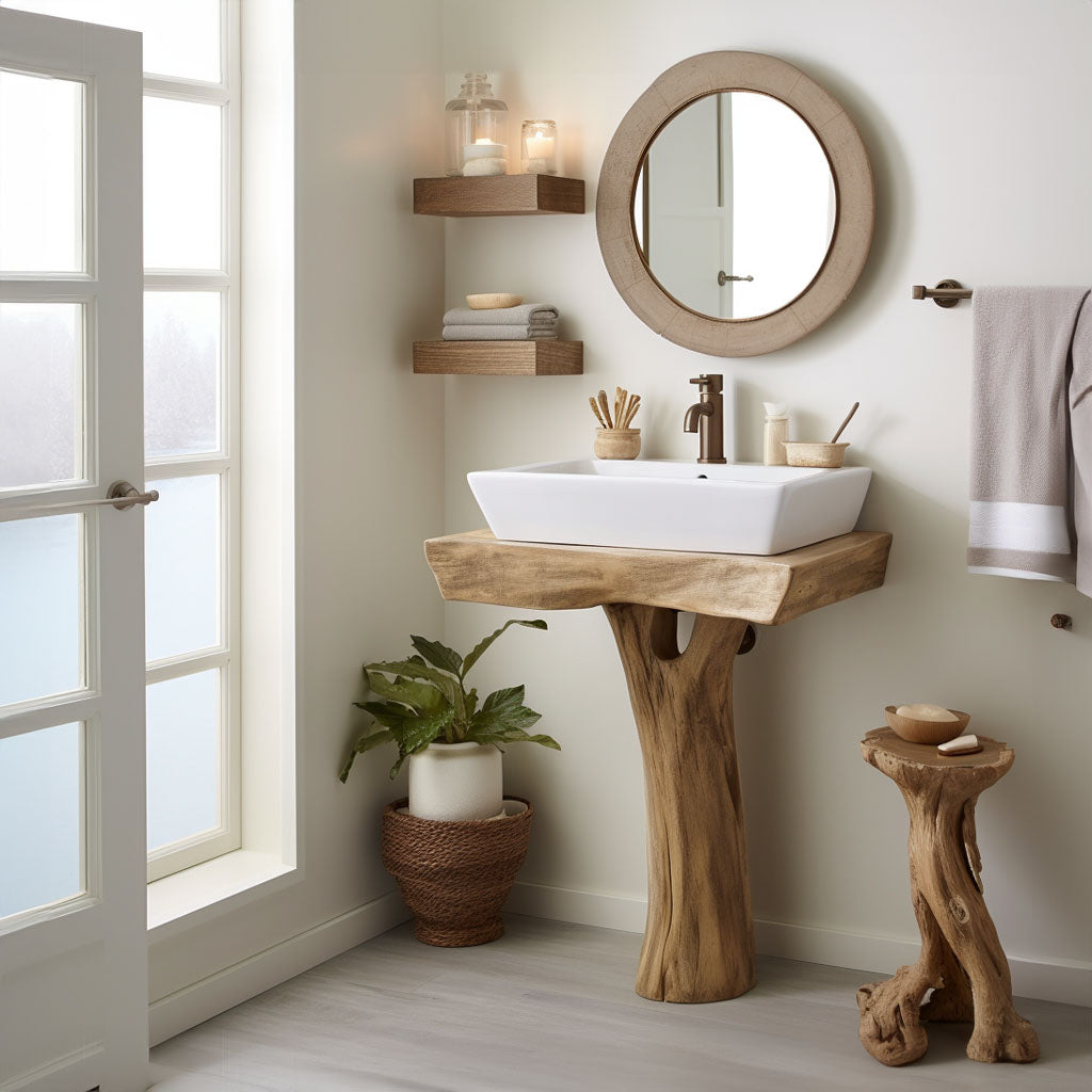 Live Edge Counter Wood Bathroom Vanity SILDT022