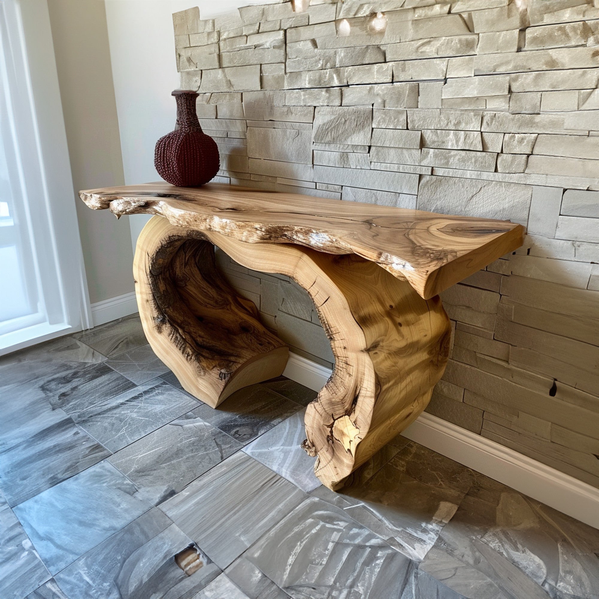 Handcrafted Live Edge Console Table SINLCS031