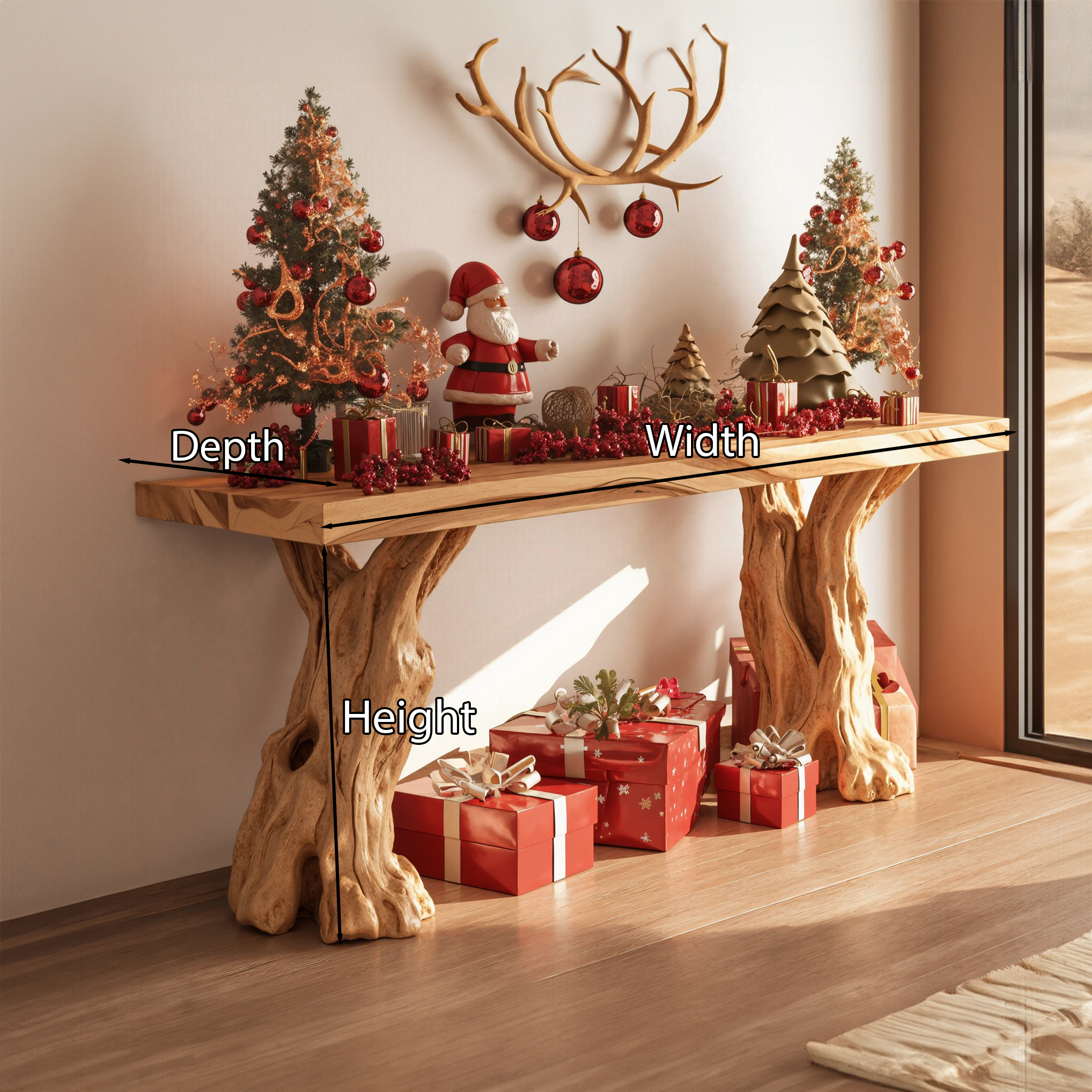 Rustic Christmas Console Table SILDTCSC001