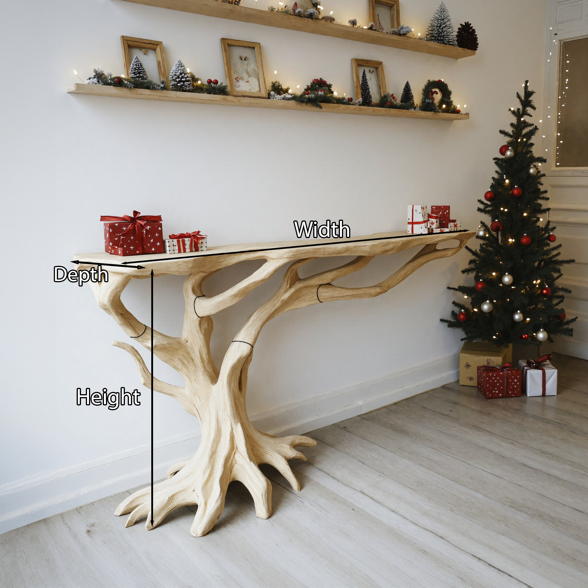 Wooden Console Entryway Table Christmas Decor SILDTCSC015