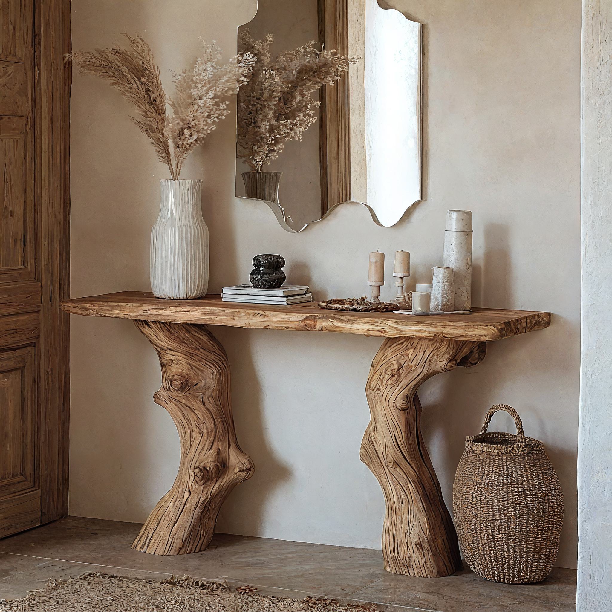 Handcrafted Wood Entry Console Table SILDTCS075