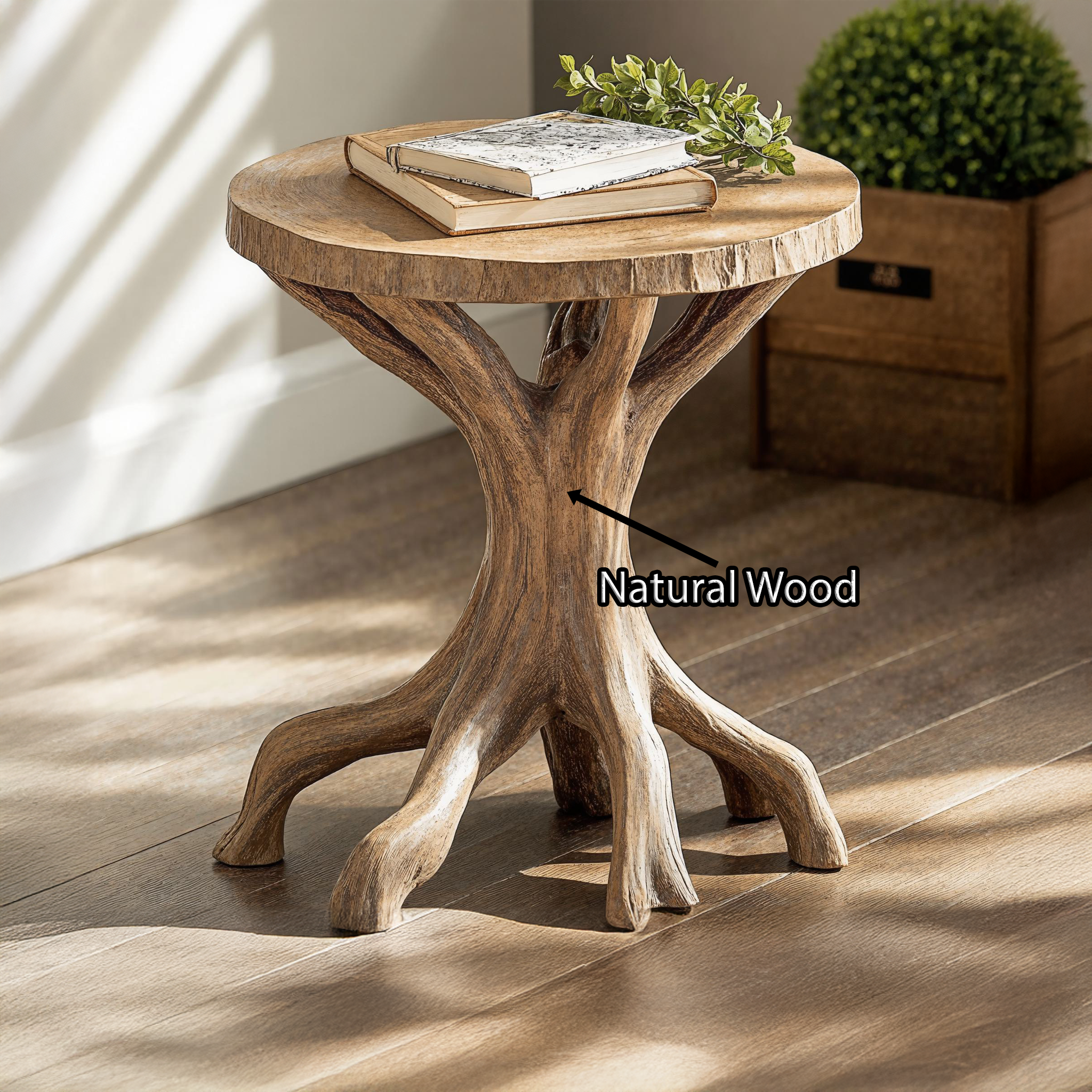 Vintage Handcrafted Wood End Table For Cozy Living Room SILDTEN092