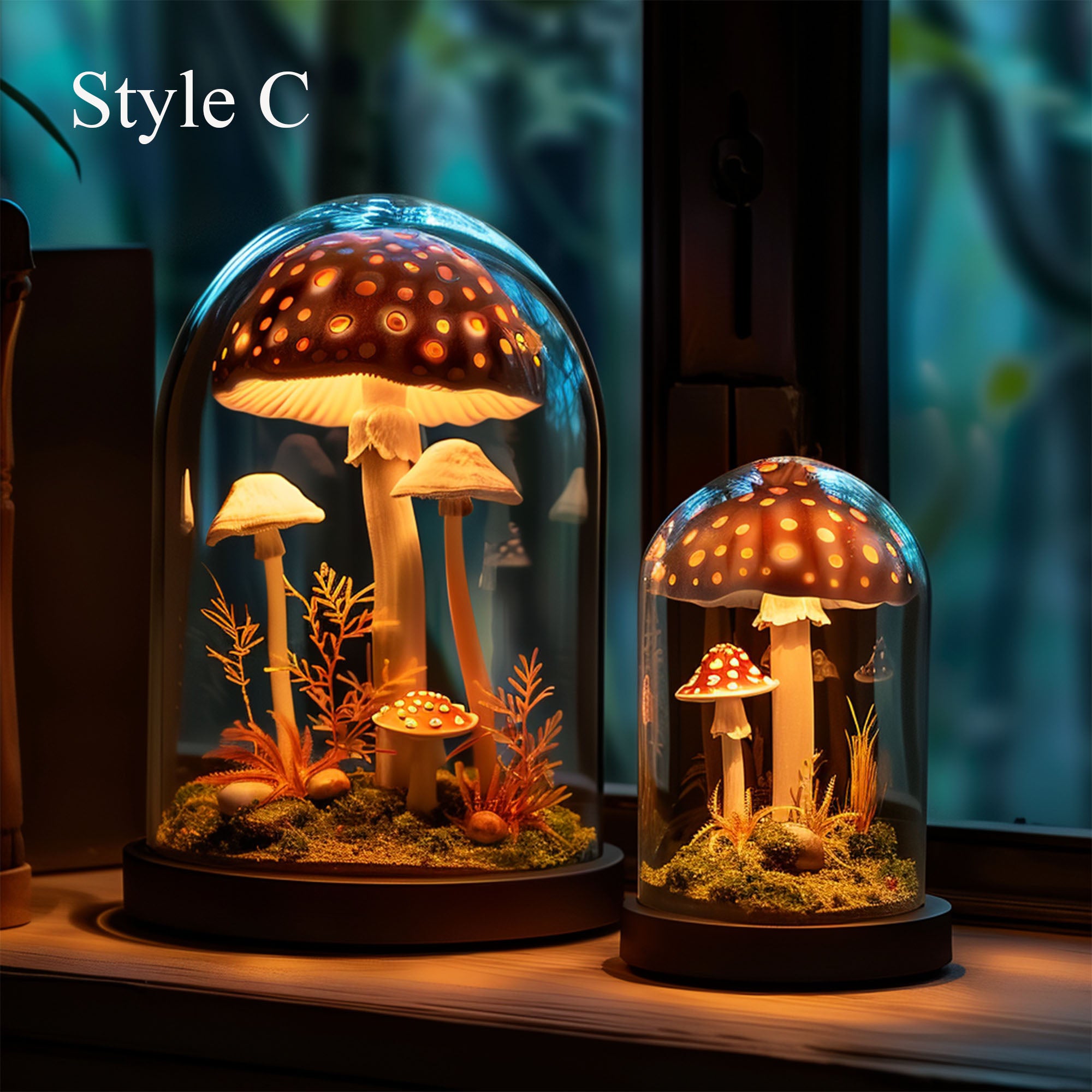 Handcrafted Mushroom Night Light Magic SILDTMR035