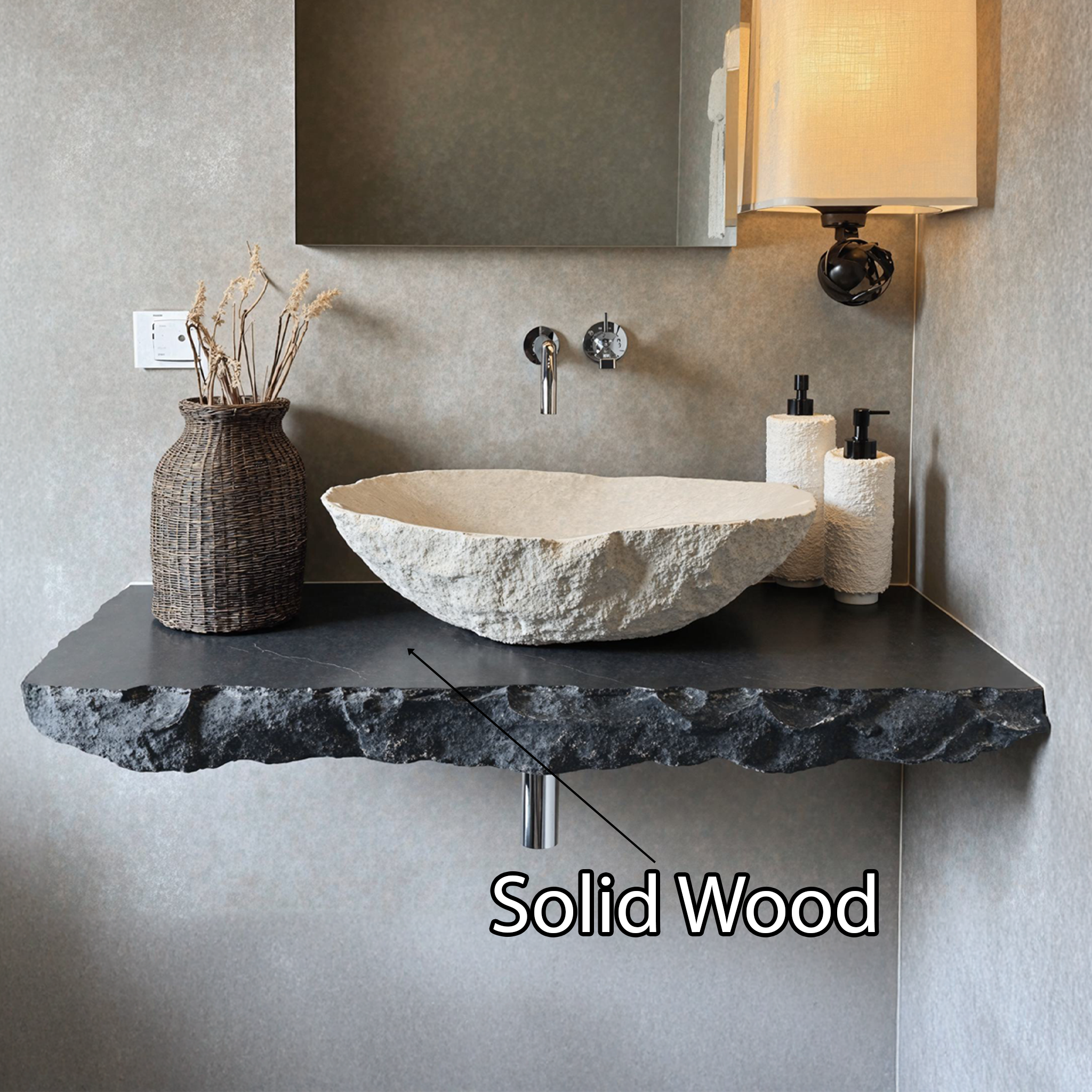 Rustic Wood Bathroom Vanity with Sink SILDTBRV034