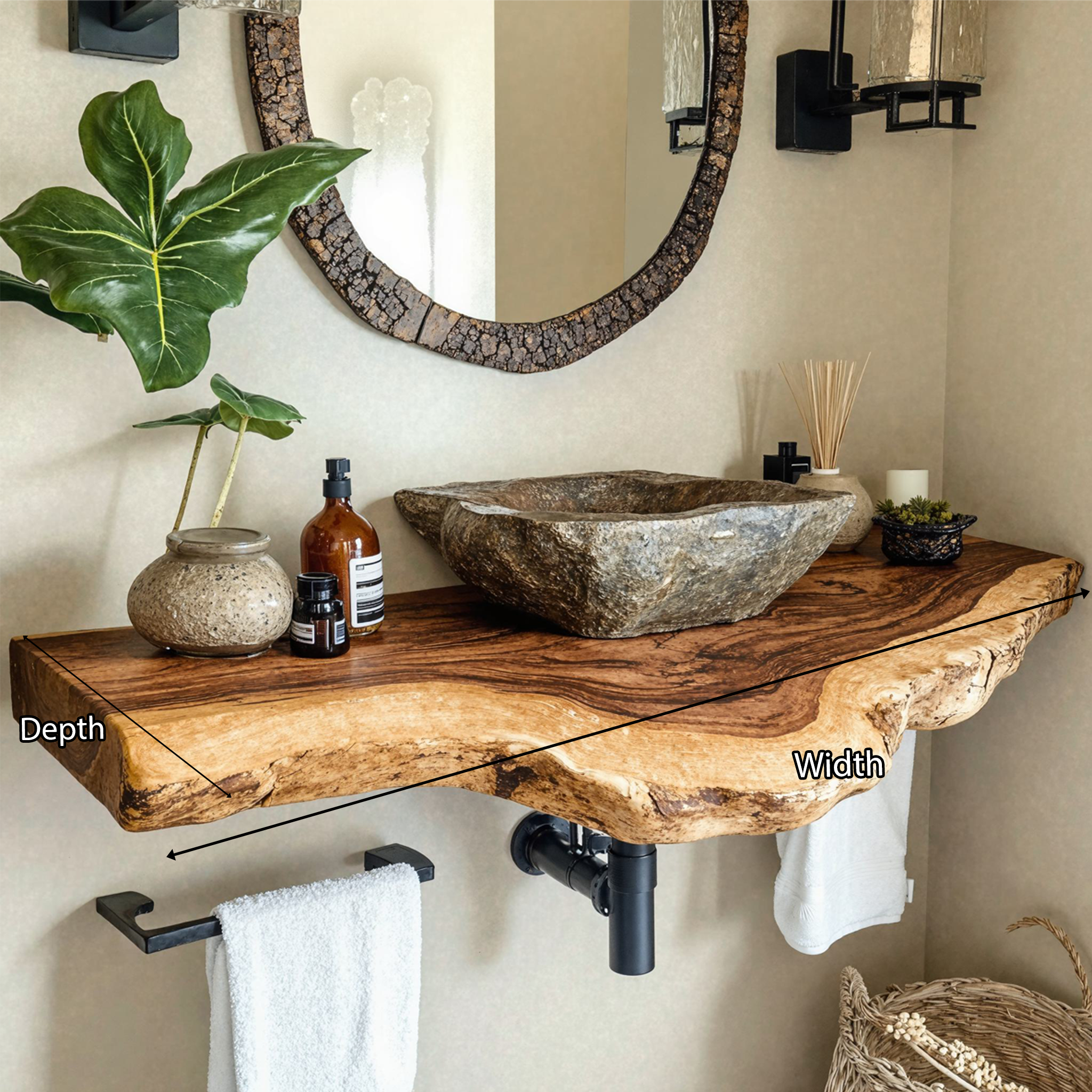 Floating Edge Bathroom Vanity Shelf SILDTBRV038