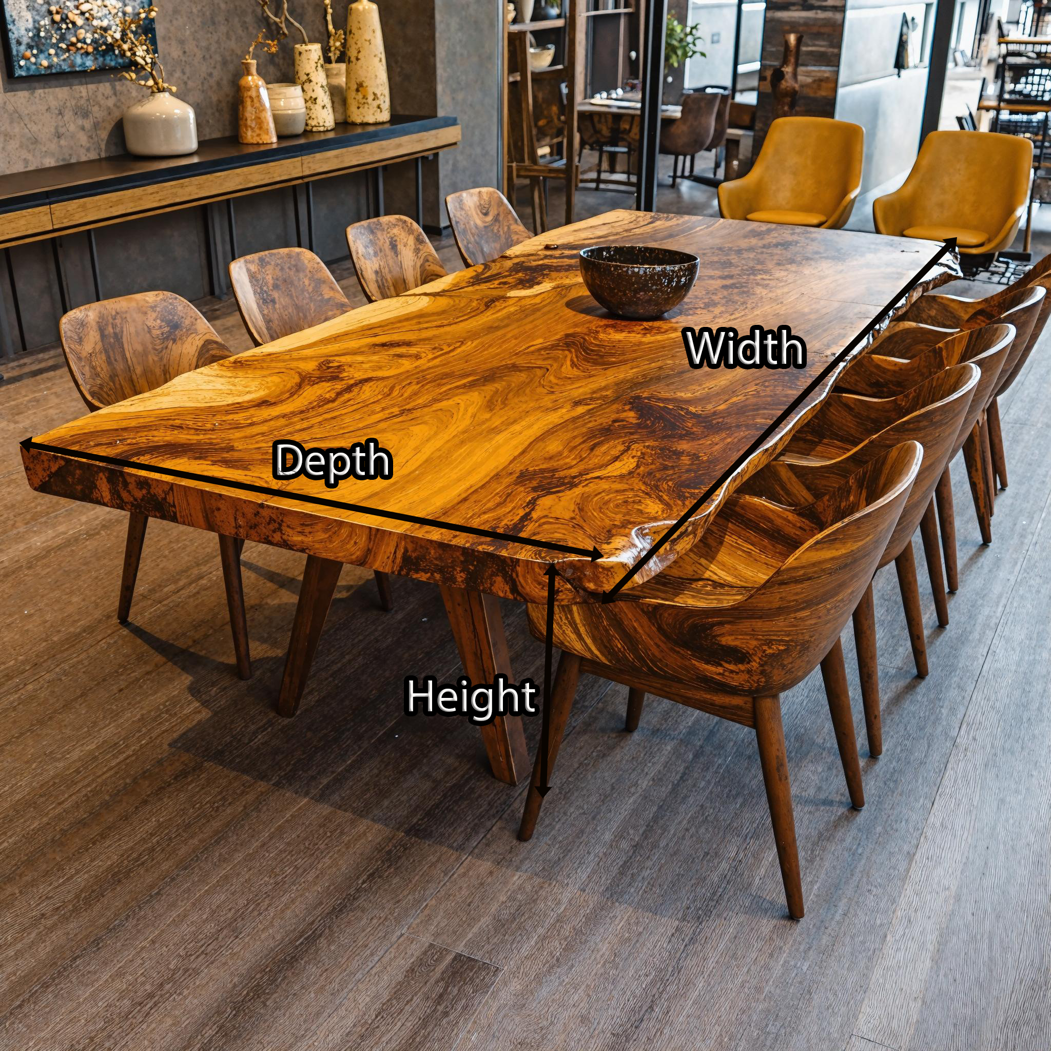 Minimalist Natural Wood Dining Table For Bright Dining Space SILDTDN007