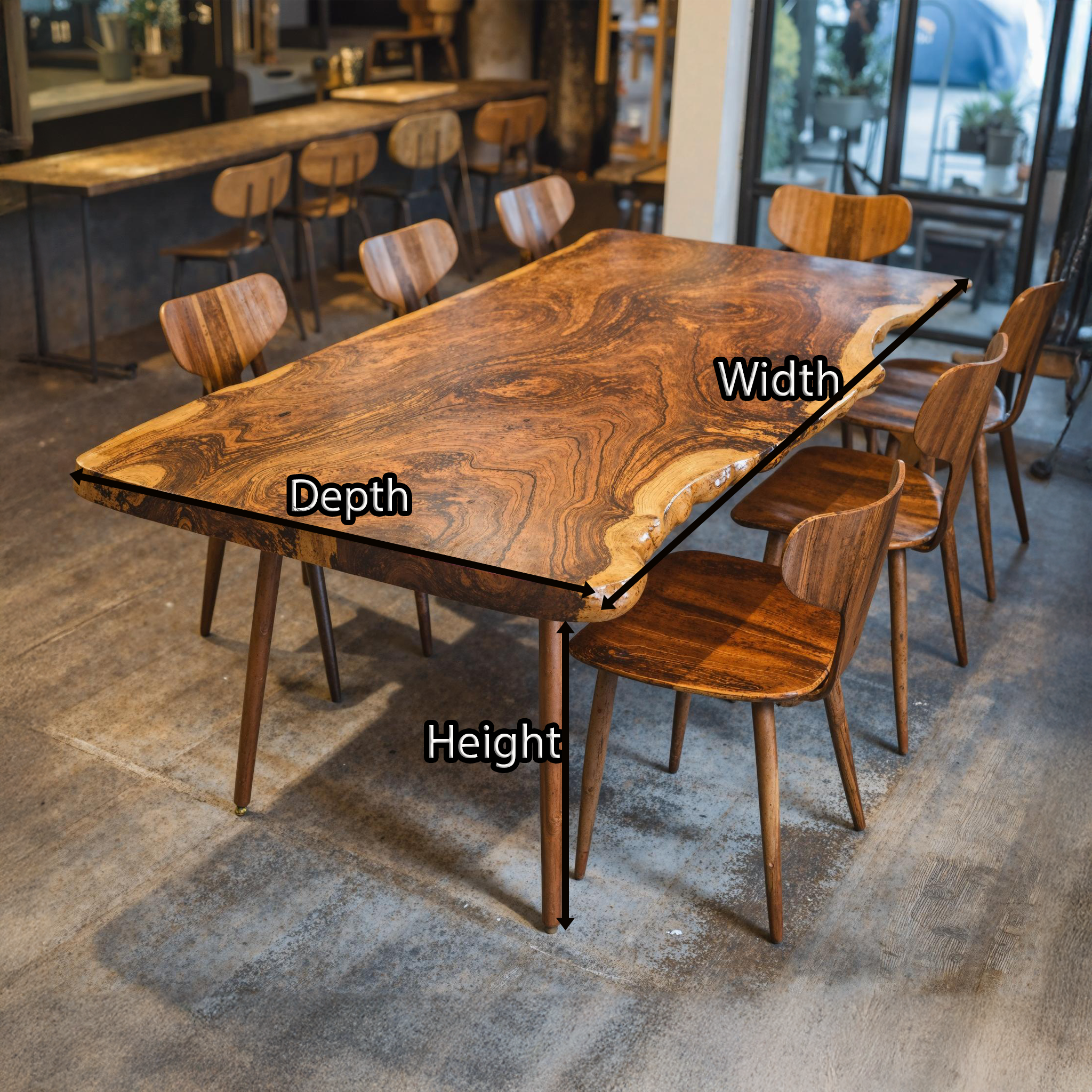 Contemporary Large Wooden Dining Table For Open Dining Area SILDTDN009