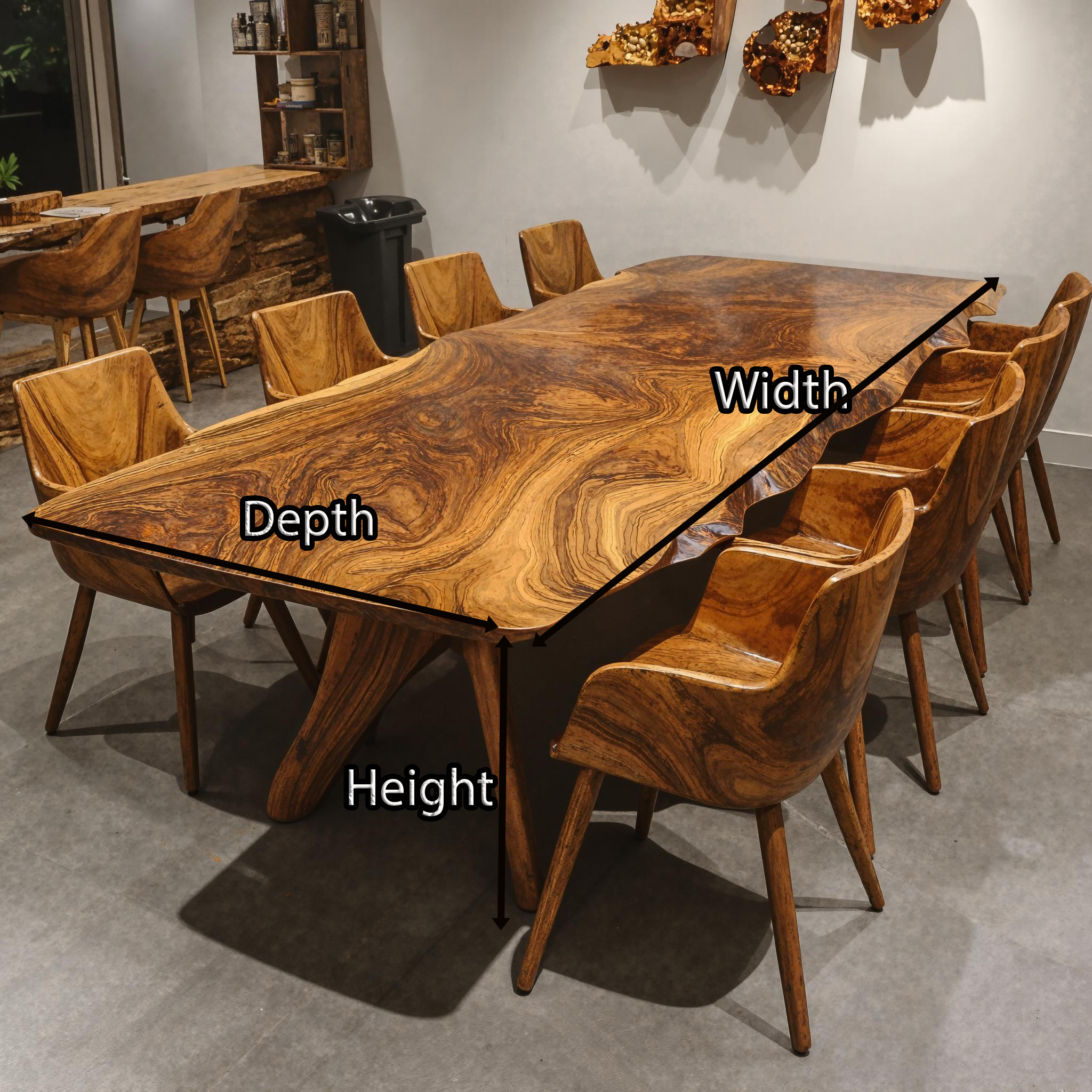 Vintage Natural Wood Dining Table For Rustic Dining Room SILDTDN004