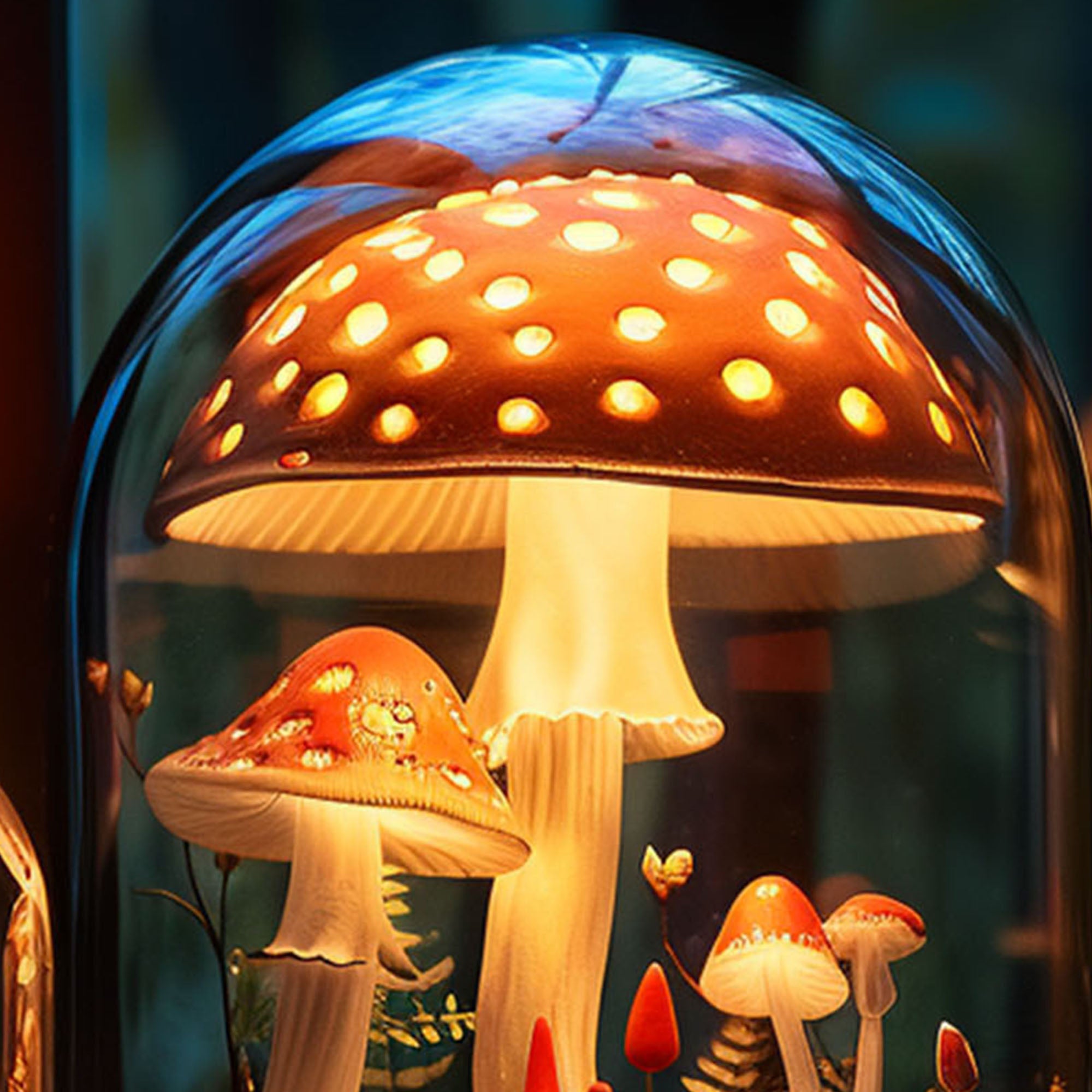 Handcrafted Mushroom Night Light Magic SILDTMR035