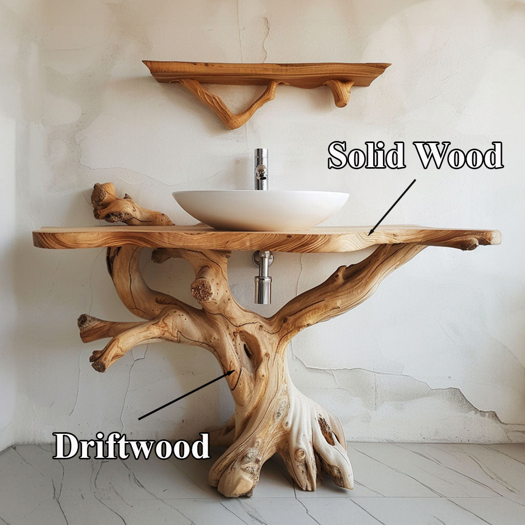 Floating Natural Wood Bathroom Sink SILDTBRV056