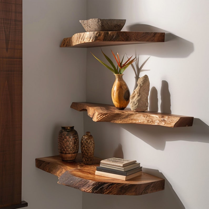 Live Edge Wood Shelf Floating Shelves SINLFL007