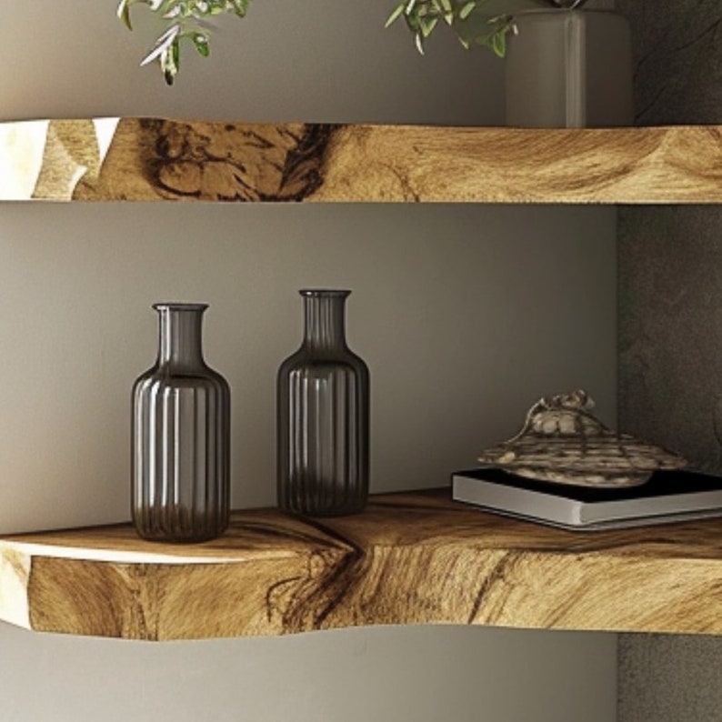 Floating Shelves Wood Wall Mounted Shelf SINLFL011