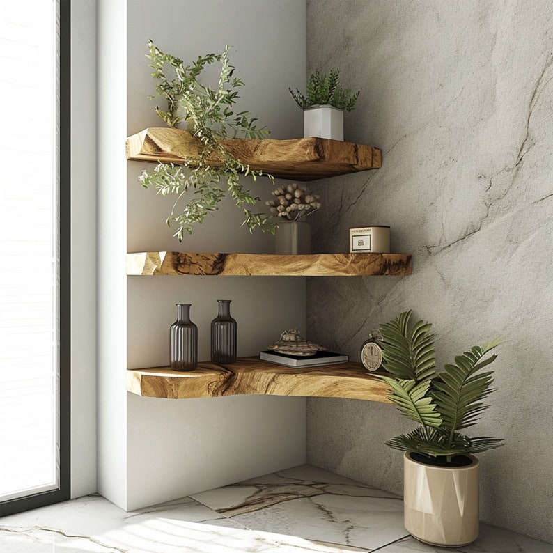 Floating Shelves Wood Wall Mounted Shelf SINLFL011