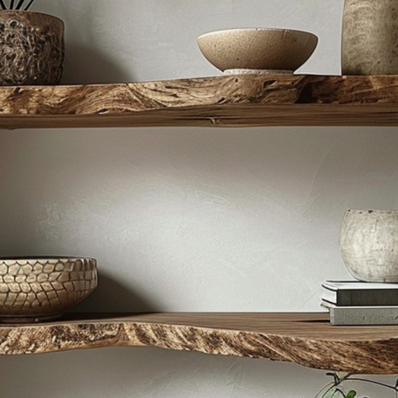 Live Edge Walnut Floating Shelf SINLFL014