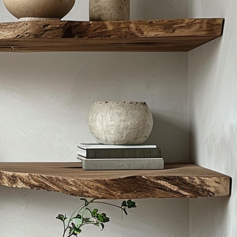 Live Edge Walnut Floating Shelf SINLFL014