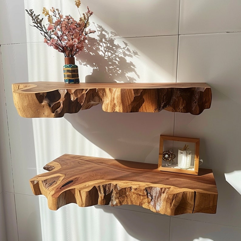 Floating Wall Shelf Live Edge SINLFL013