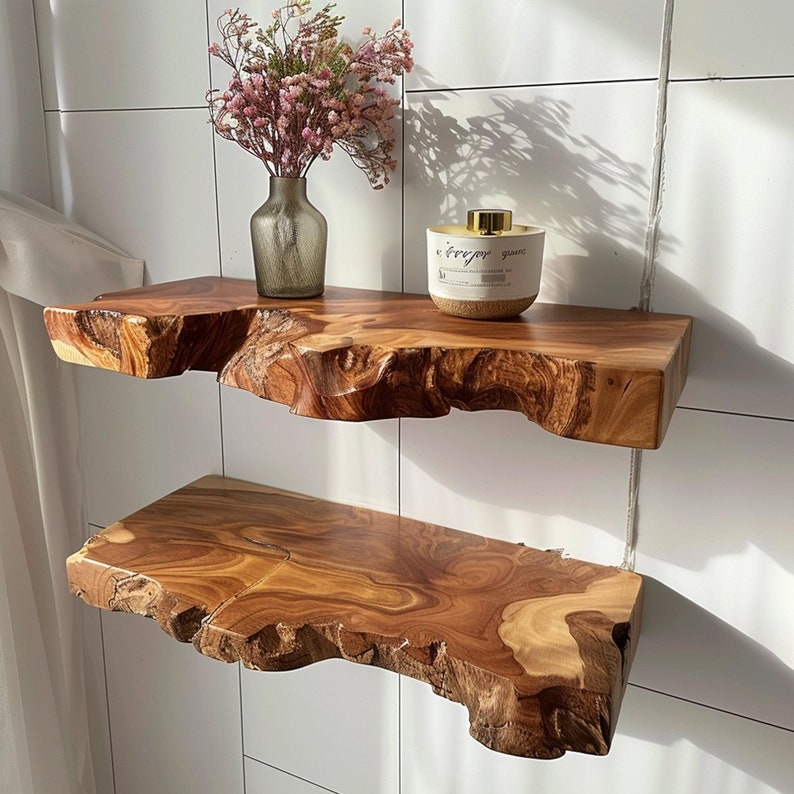 Floating Wall Shelf Live Edge SINLFL013