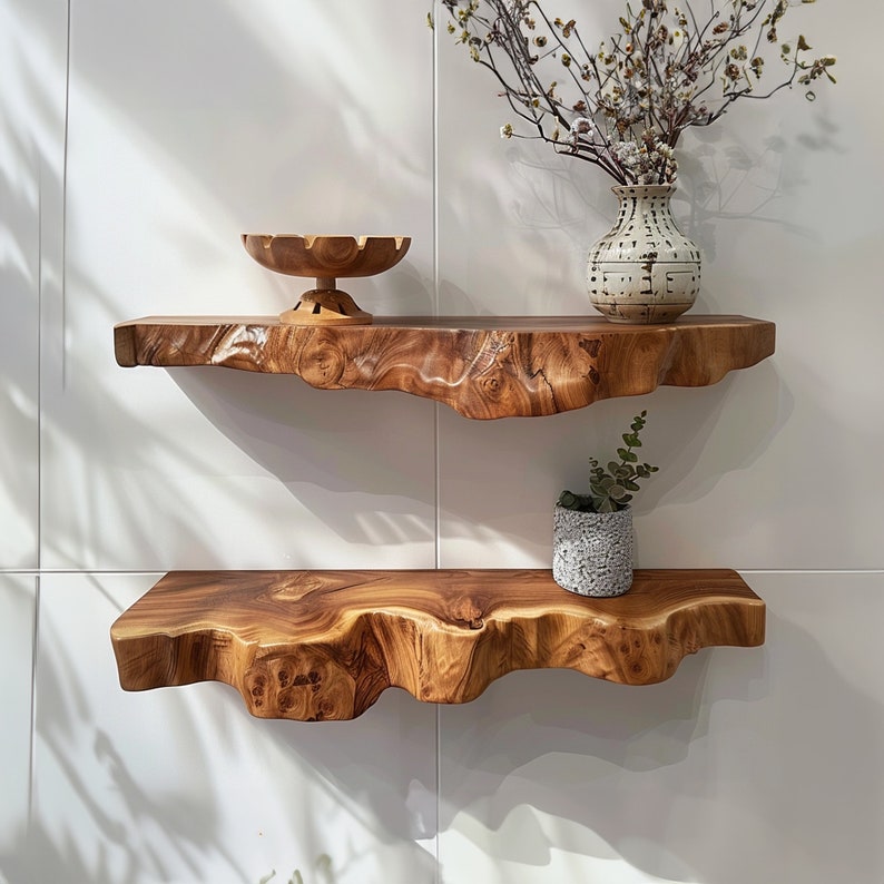 Floating Wall Shelf Live Edge SINLFL013