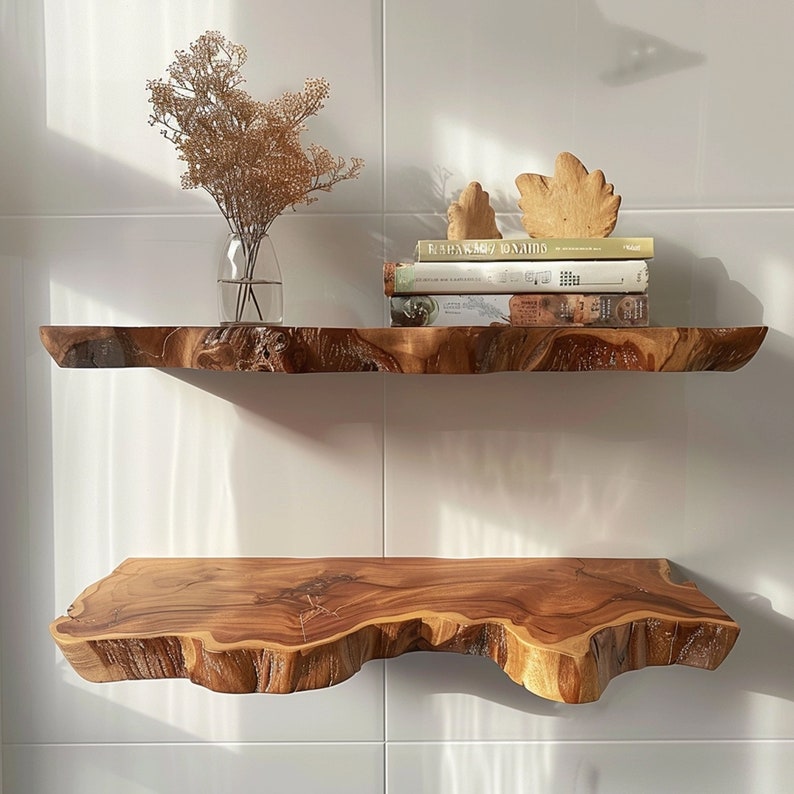 Floating Wall Shelf Live Edge SINLFL013