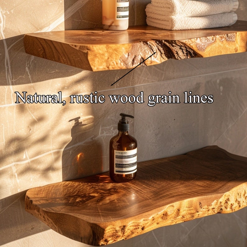 Floating Wood Shelf Live Edge SINLFL018