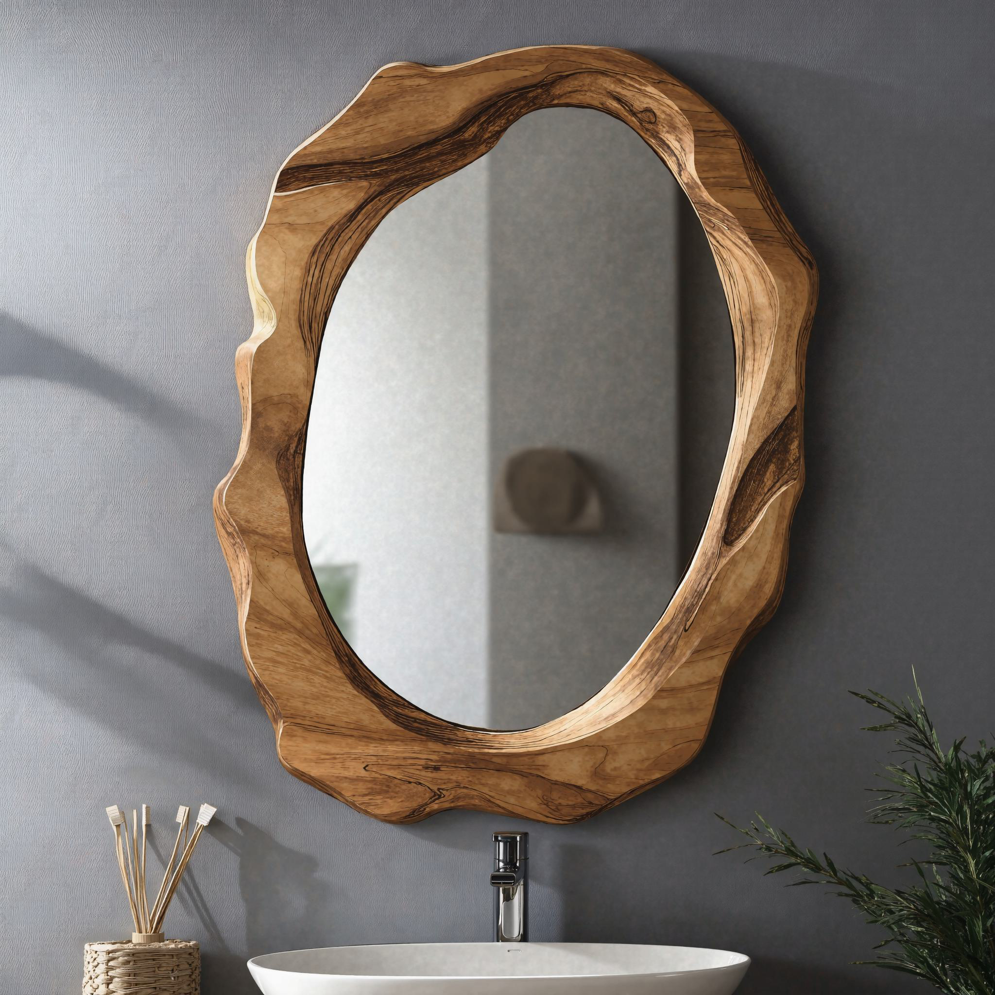 Rustic Wooden Framed Wall Mirror SILDTMI001