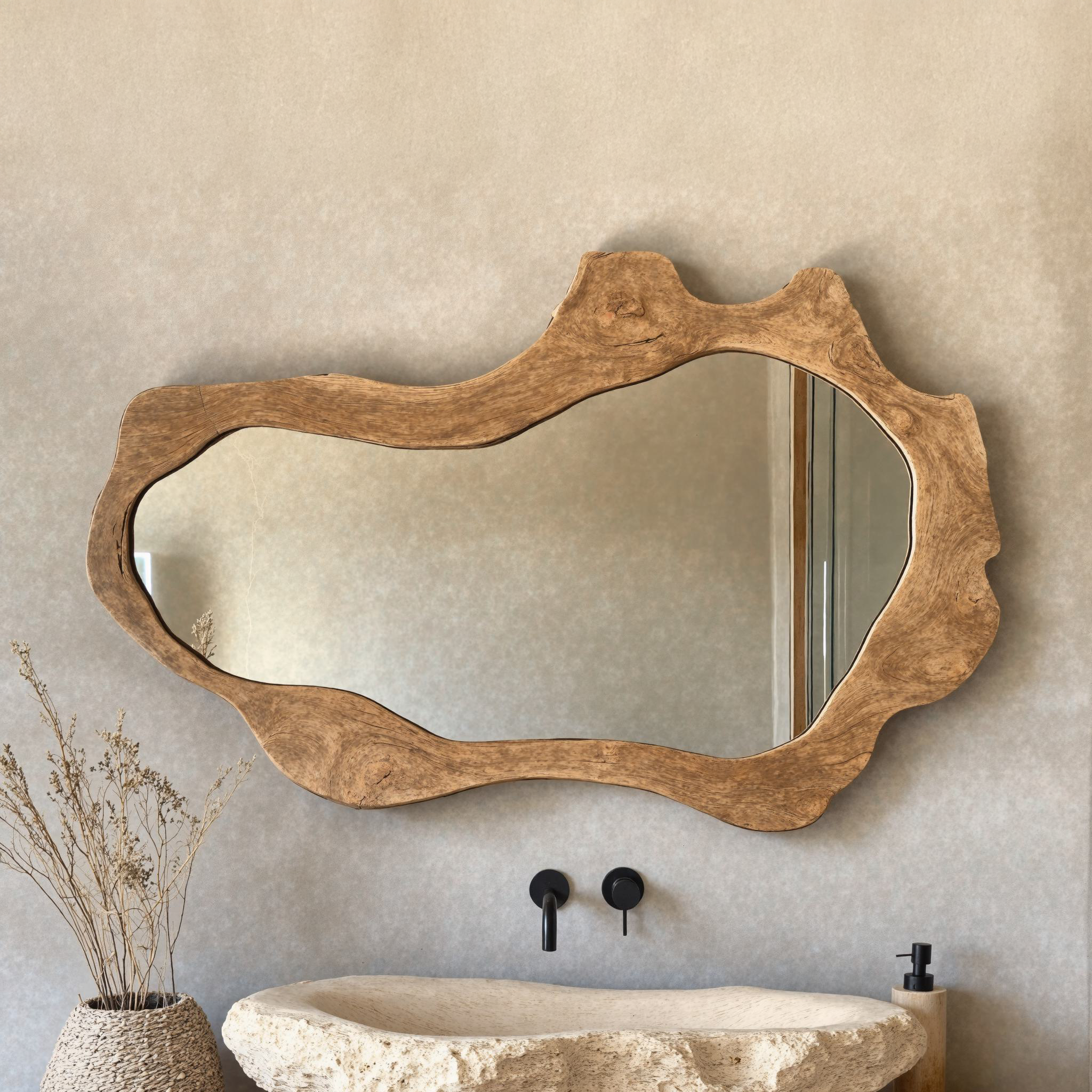 Handcrafted Bathroom Mirror Wood Mirror For Wall SILDTMI009