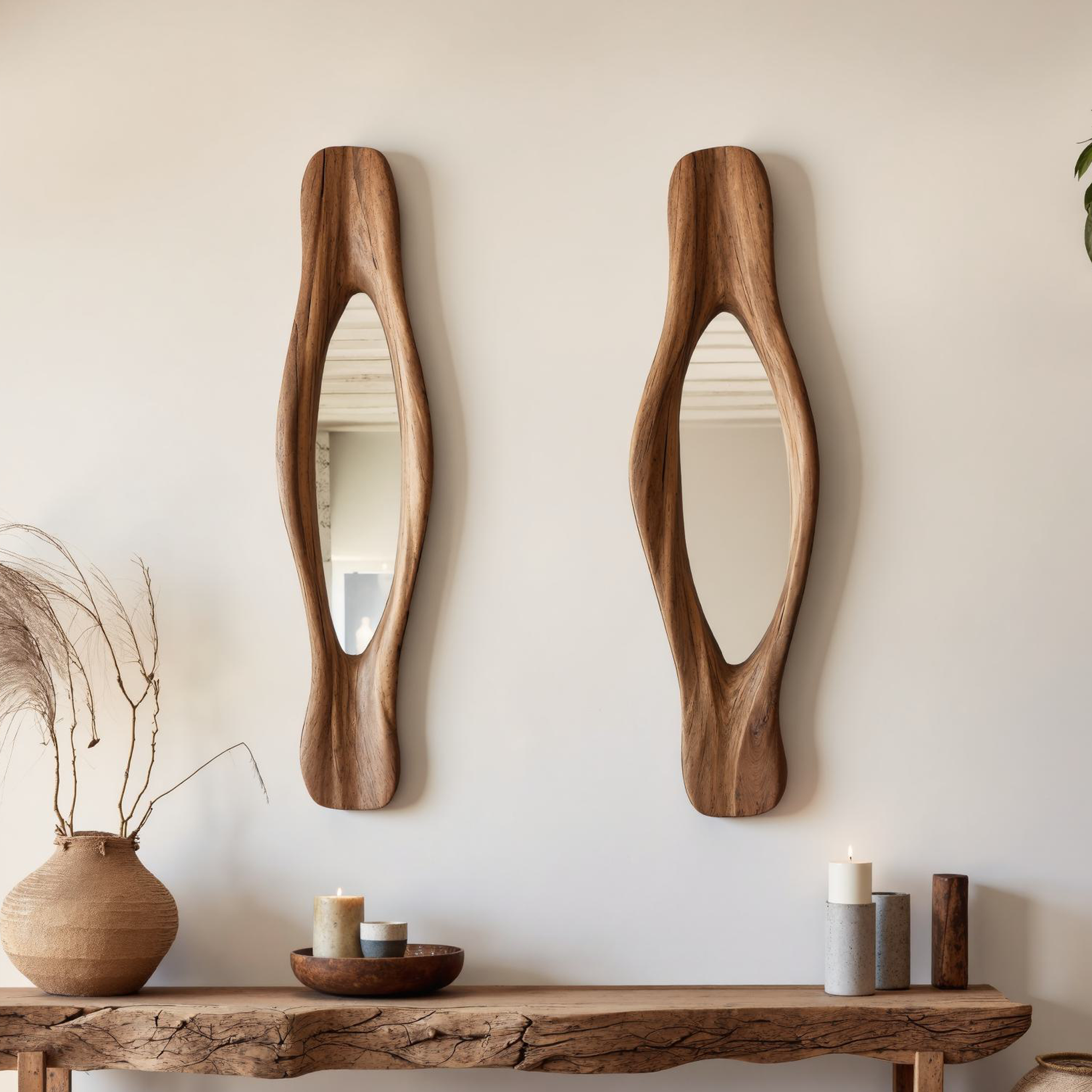 Rustic Wood Wall Mirror For Bathroom SILDTMI037