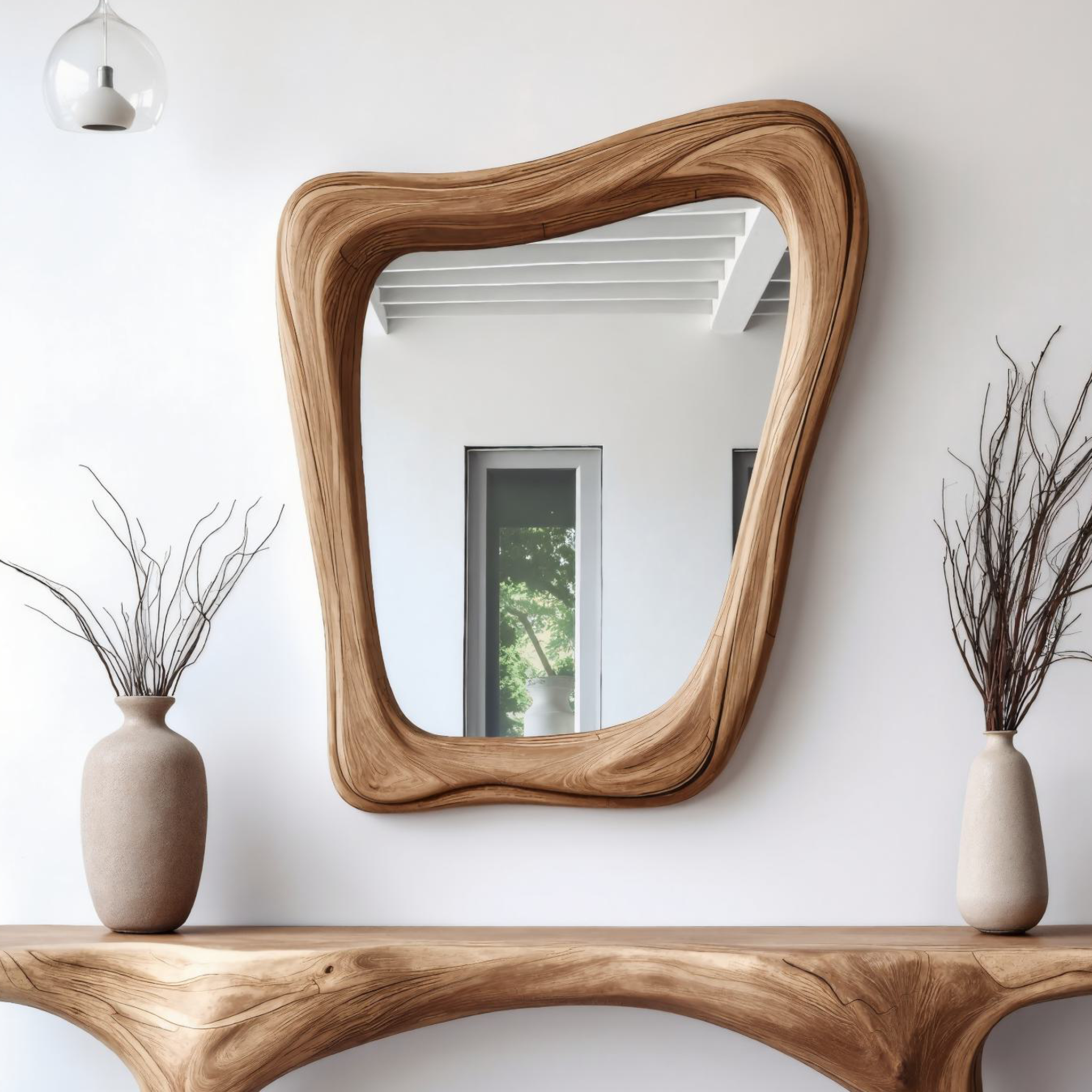 Large Wooden Mirror Asymmetrical Mirror SILDTMI034