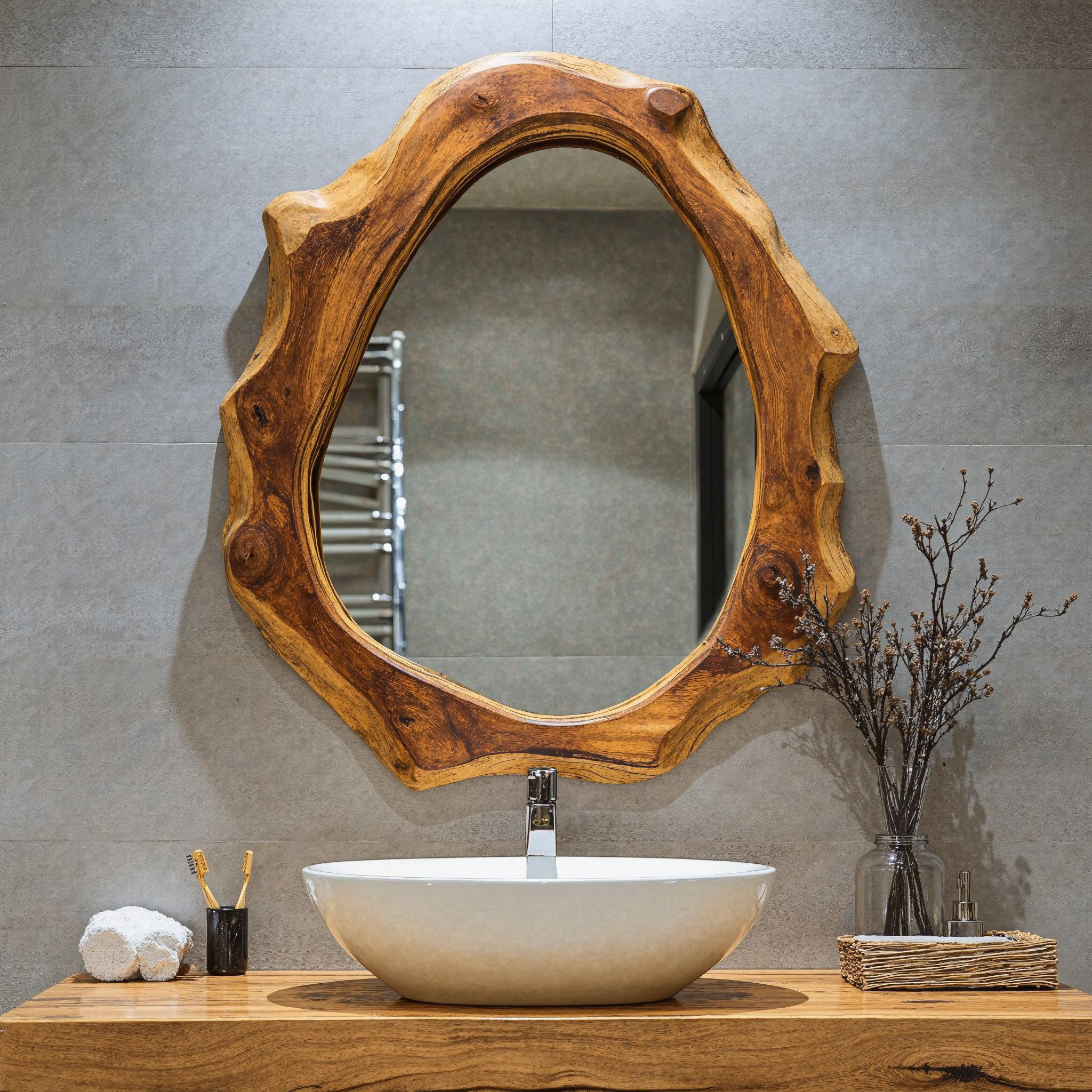 Wood Bathroom Mirror For Wall SILDTMI003