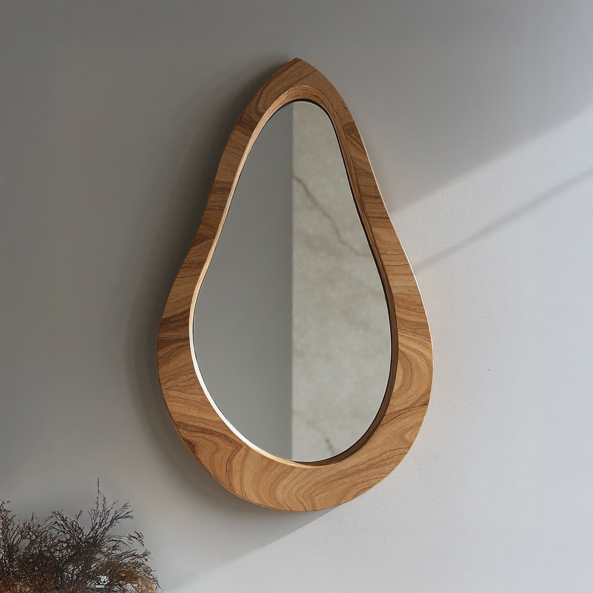 Irregular Mirror Wood Mirror Wall Decor SILDTMI015