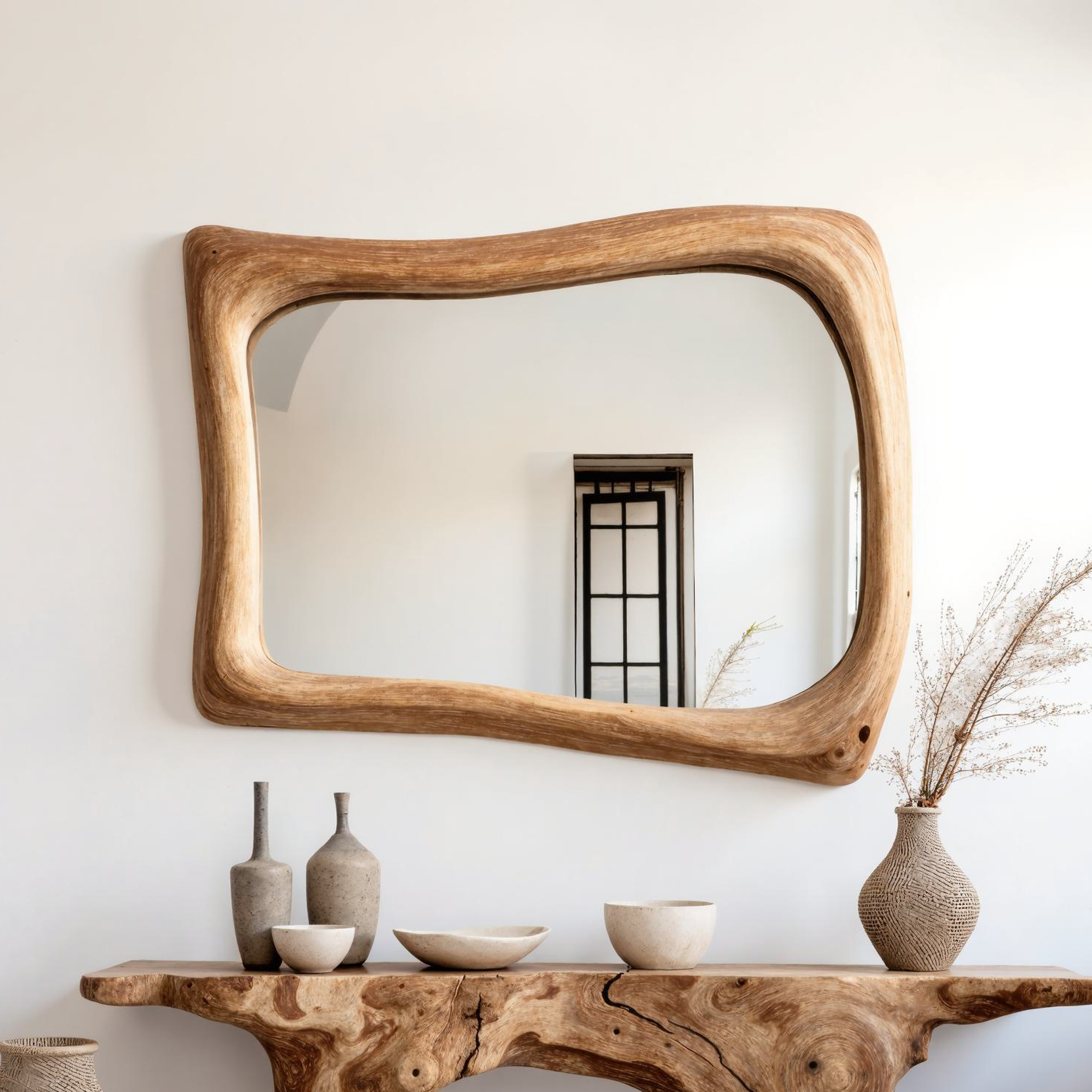 Wall Mounted Mirror Rustic Wood Mirror SILDTMI036