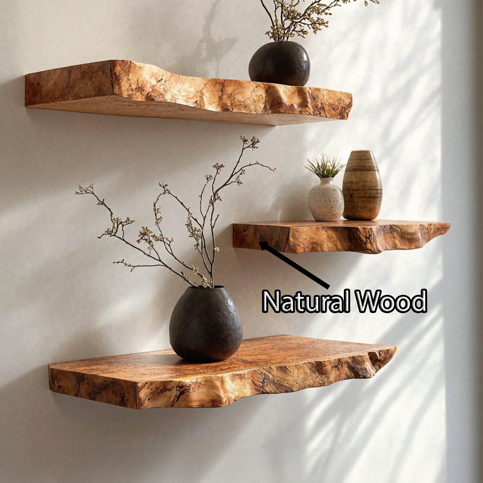 Handcrafted Floating Wooden Shelves For Every Spaces Display SILDTFL132