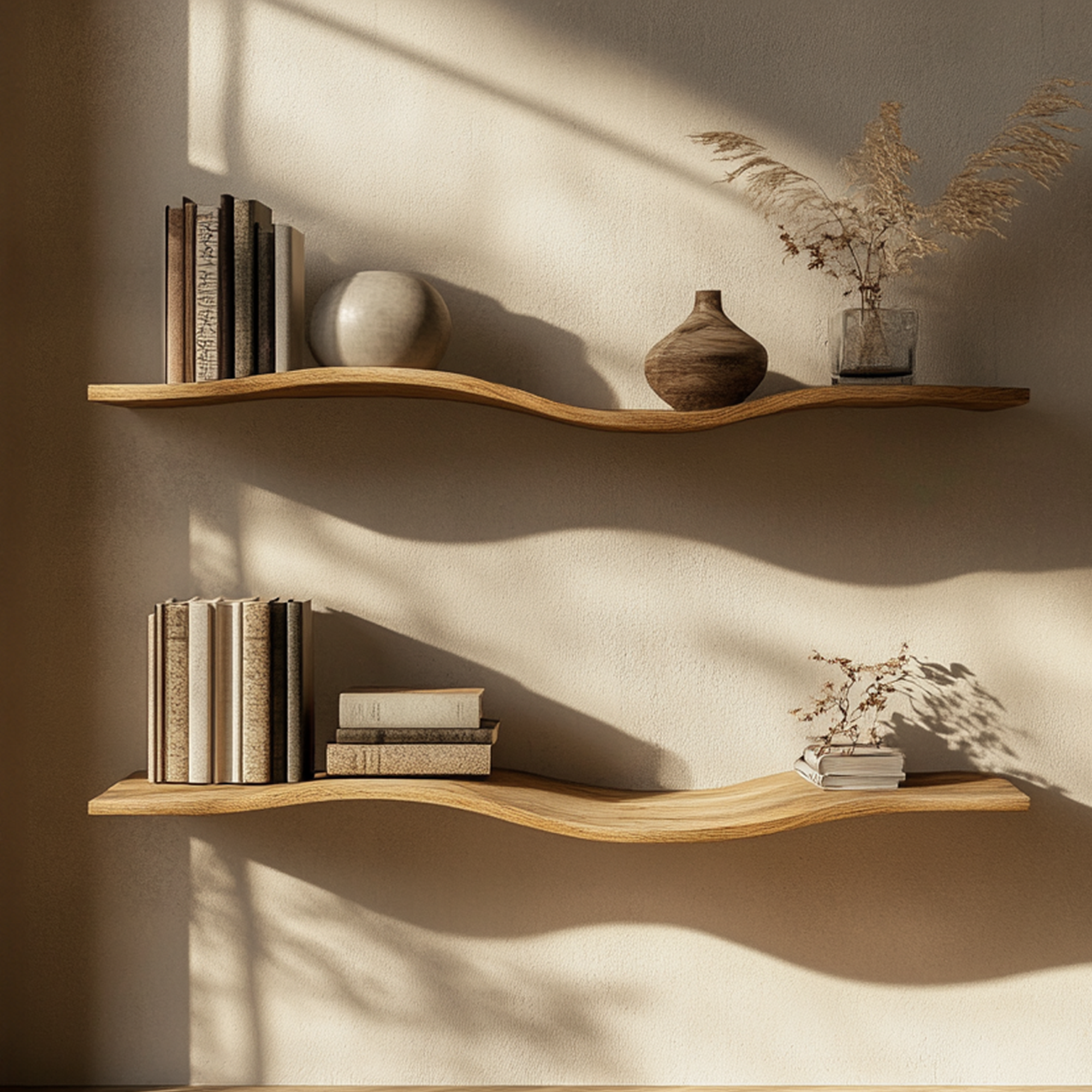 Wavy Wall Shelf Long Floating Shelf Wavy Floating Shelf SINLWV005