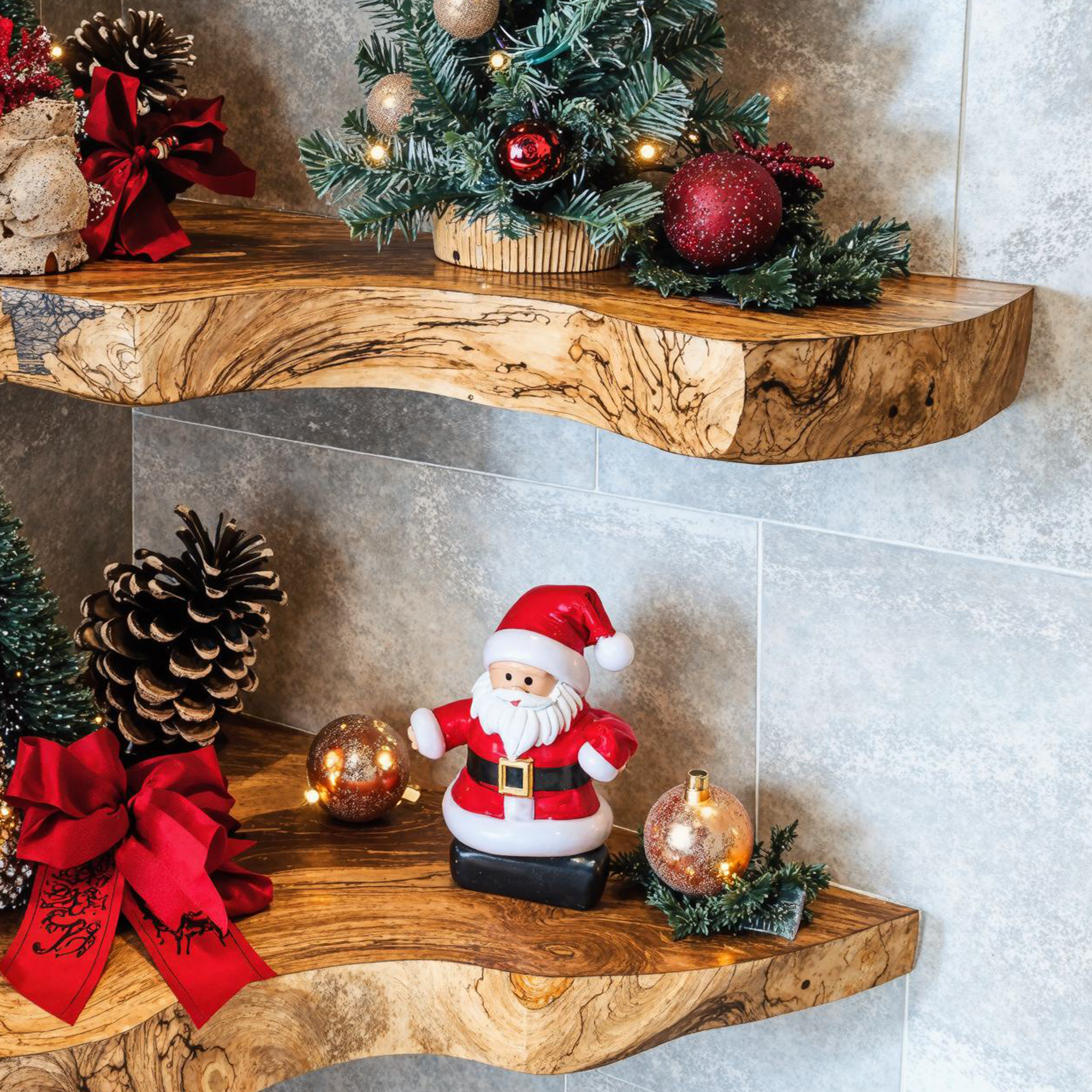 Floating Shelves Live Edge Xmas Floating Shelf Christmas Decor SINLCM009