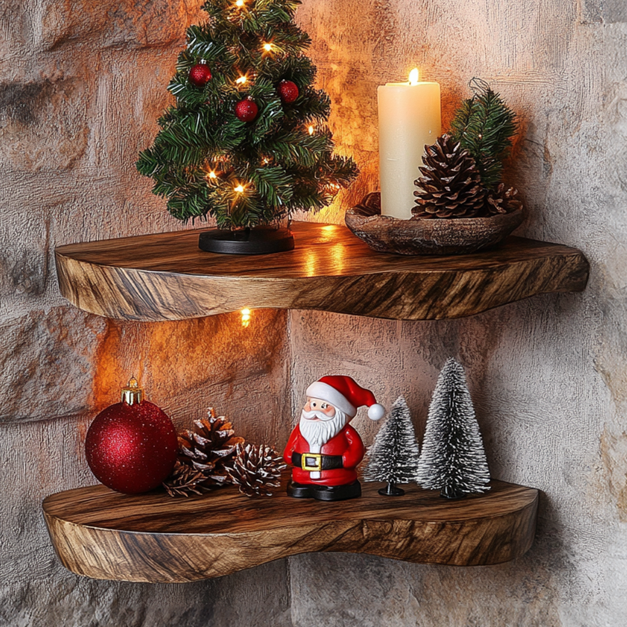 Xmas Corner Wall Shelves Custom Floating Shelf Christmas Gifts SINLCM018