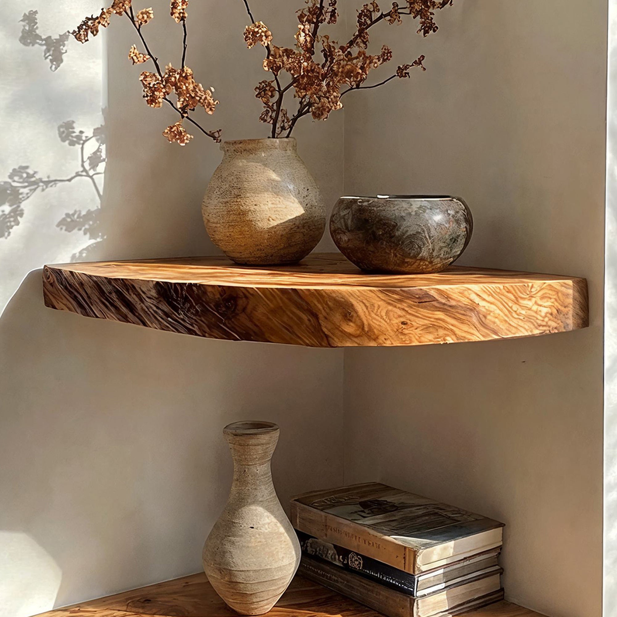 Wooden Floating Corner Shelves SILDTFL033